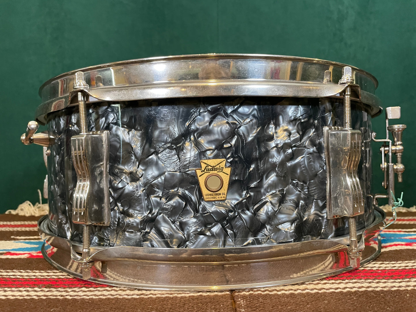 1963 Ludwig Pioneer 5x14 Pre-Serial Snare Drum Black Diamond Pearl