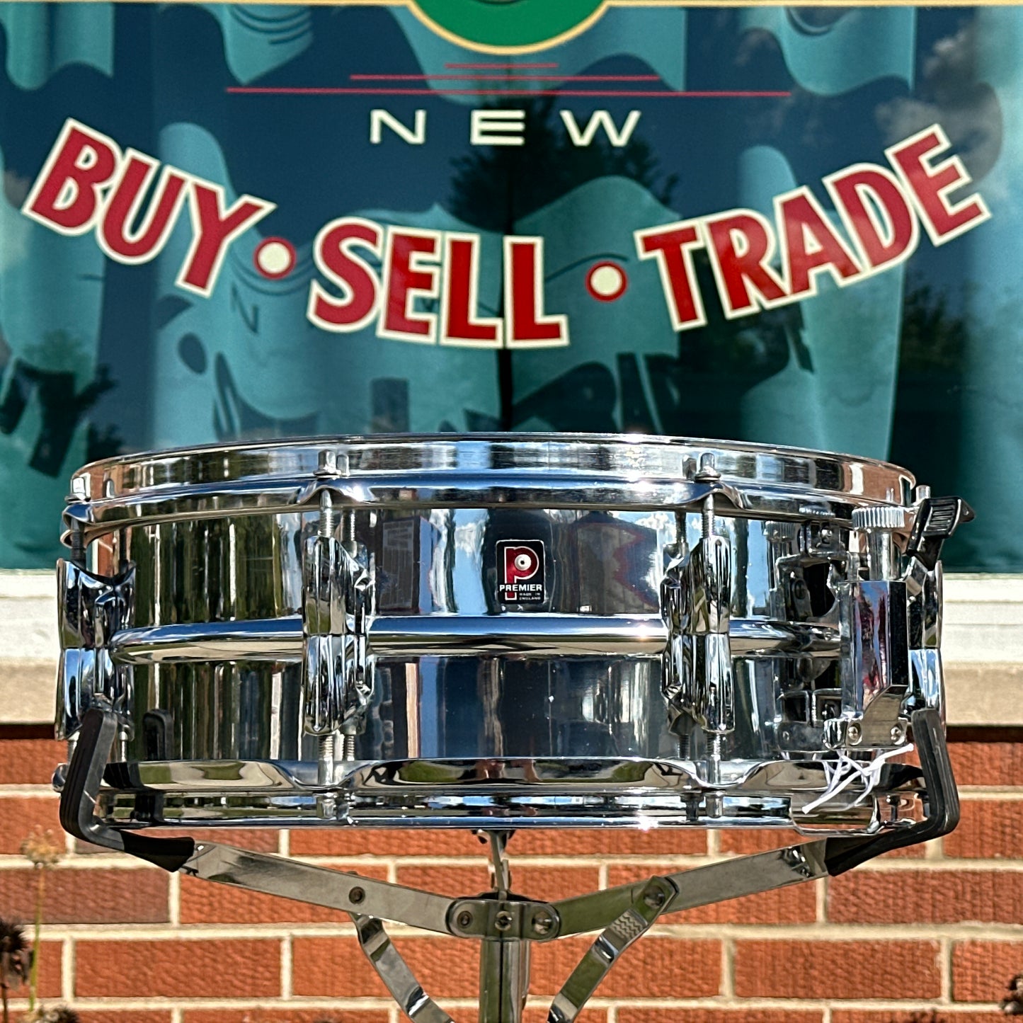 1970s Premier 5x14 PD6021 Chrome Over Aluminum Snare Drum