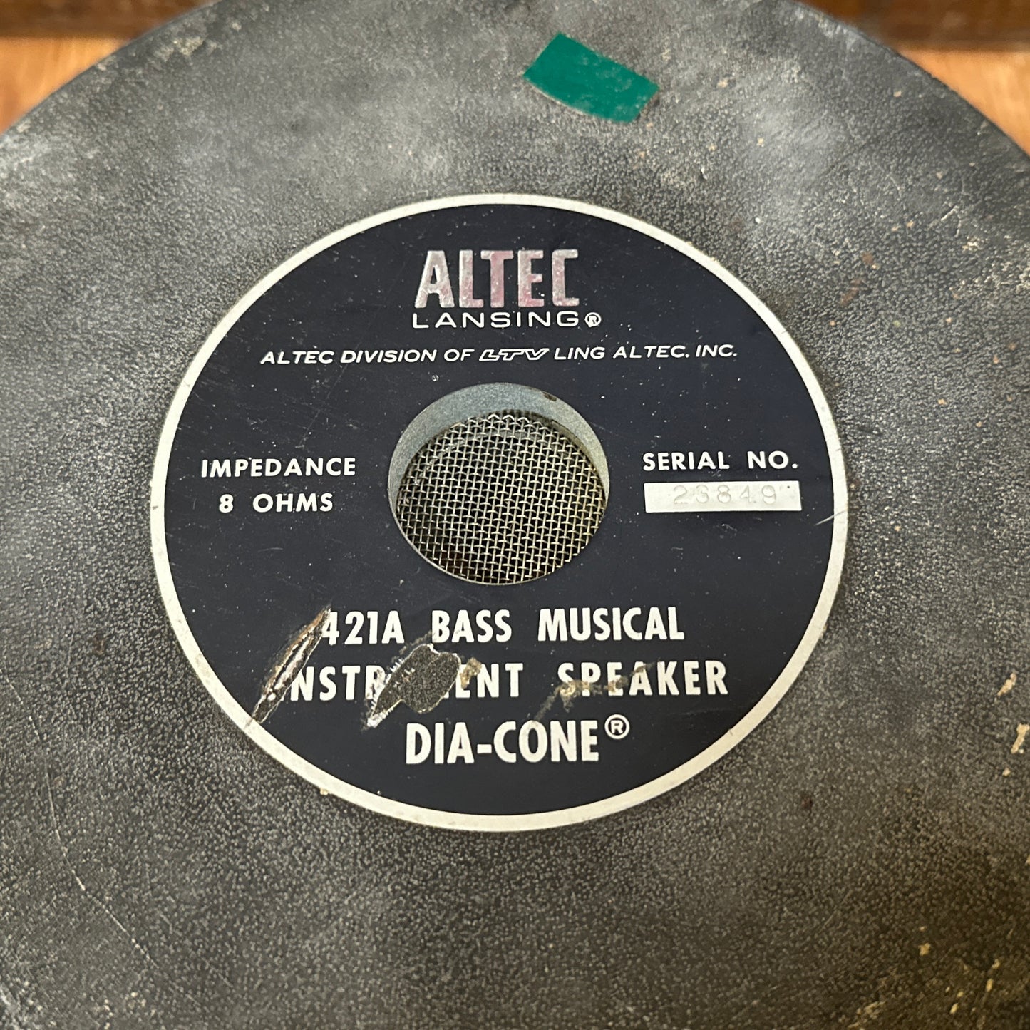 Vintage 1970s Altec Lansing 15" 421A Dia-Cone Bass Guitar Speaker 8 Ohm
