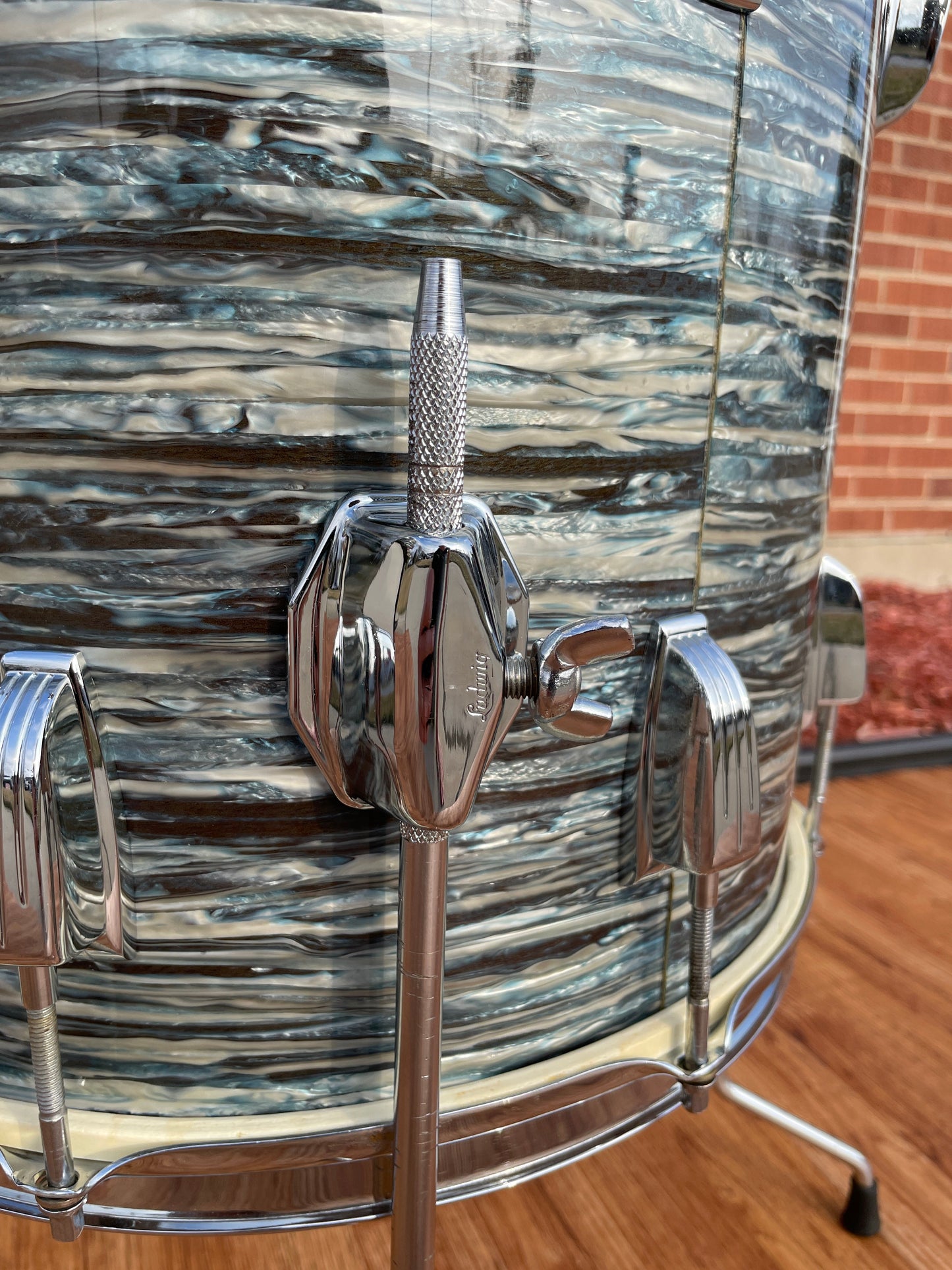 1965 Ludwig Downbeat Drum Set Oyster Blue Pearl 20/12/14 COB