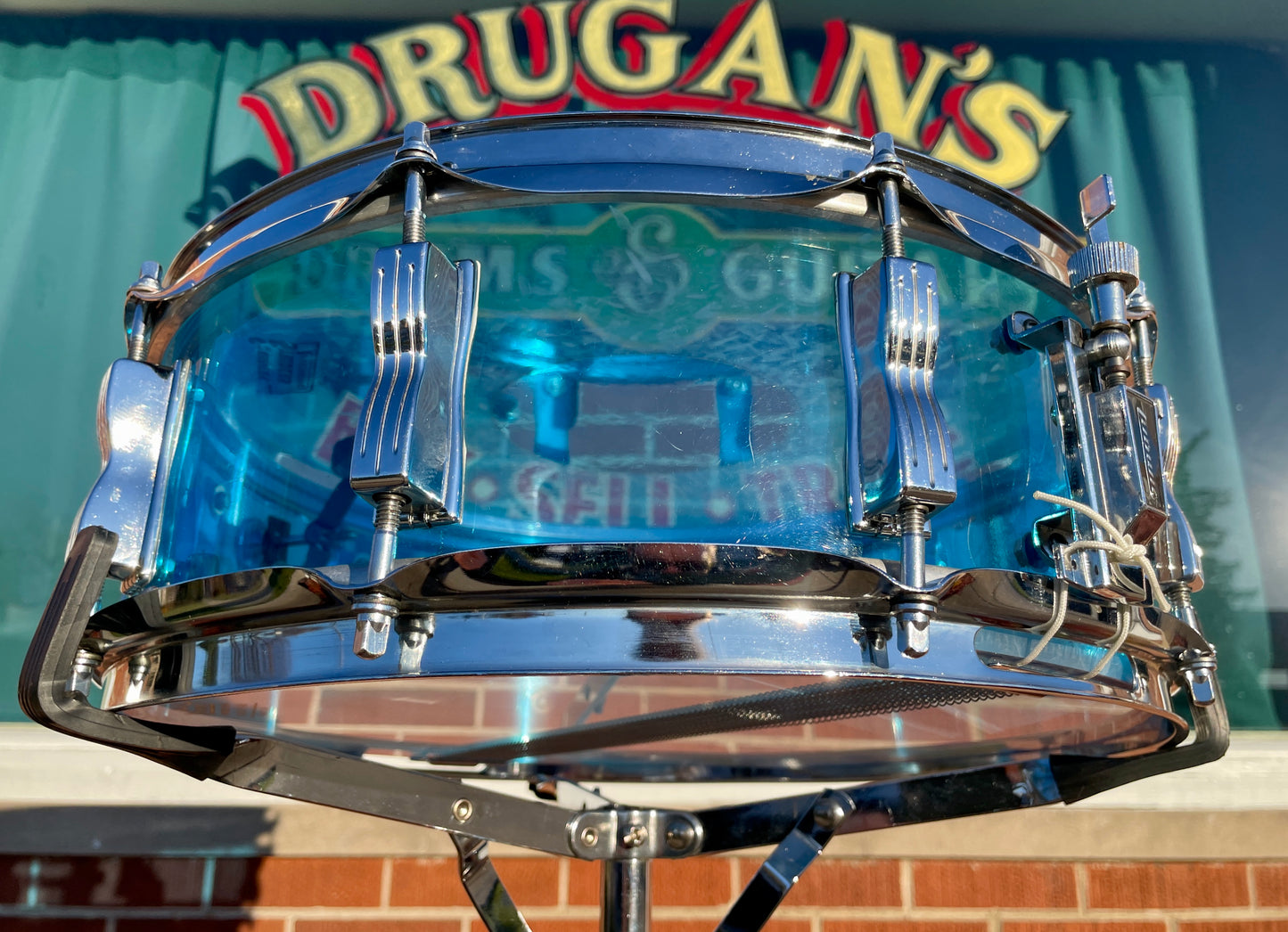 1970s Ludwig 5x14 Blue Vistalite Snare Drum
