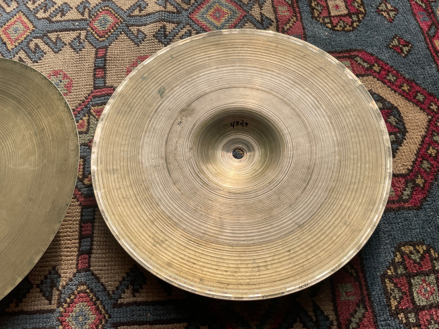 1950s 12" Zildjian A Small Stamp Hi-Hat Cymbal Pair 420g/482g