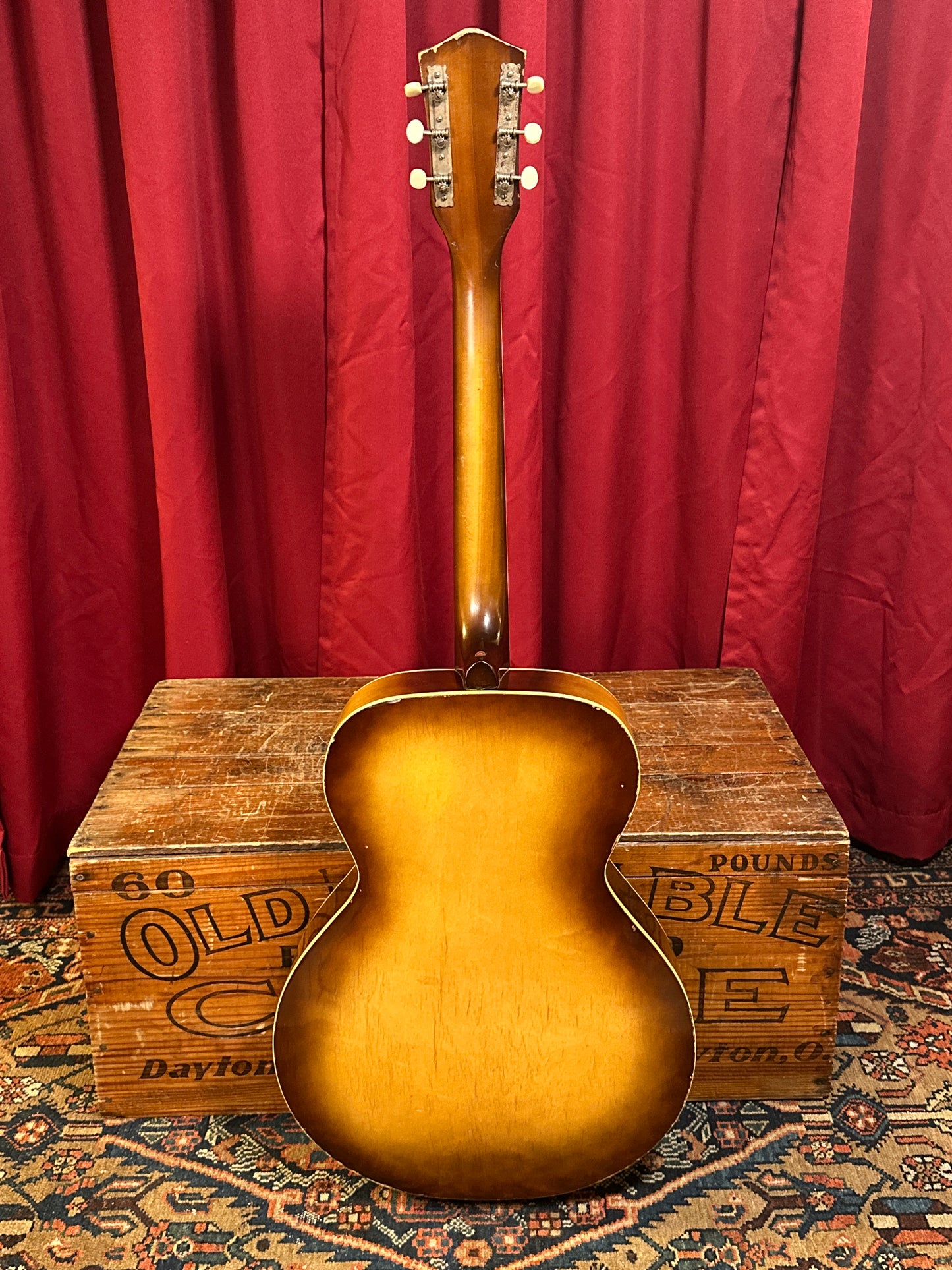 1950s Silvertone 6887 Archtop Acoustic Guitar Natural Burst w/ Gig Bag