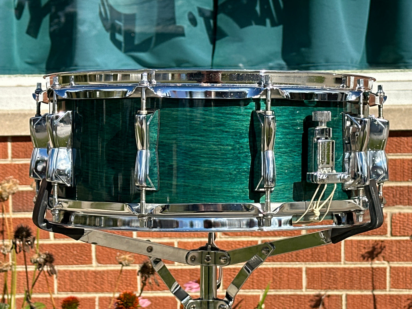 1994 Yamaha Birch Custom 5.5x14 Snare Drum Deep Aqua BSD-095 MIJ