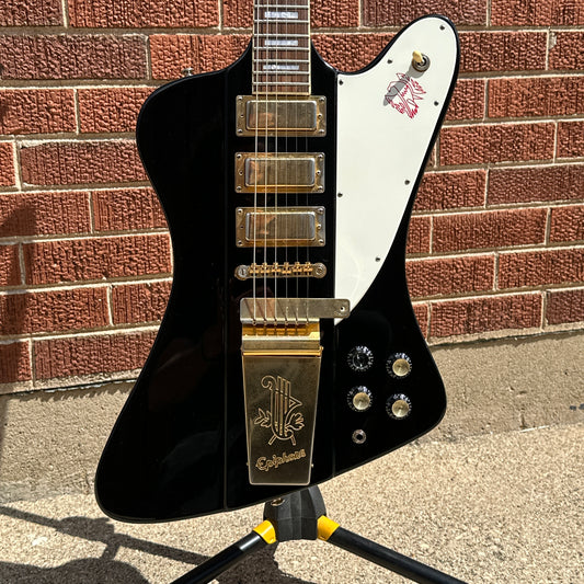 1999 Epiphone Firebird VII 3 Pickup Electric Guitar Ebony Black w/ OHSC