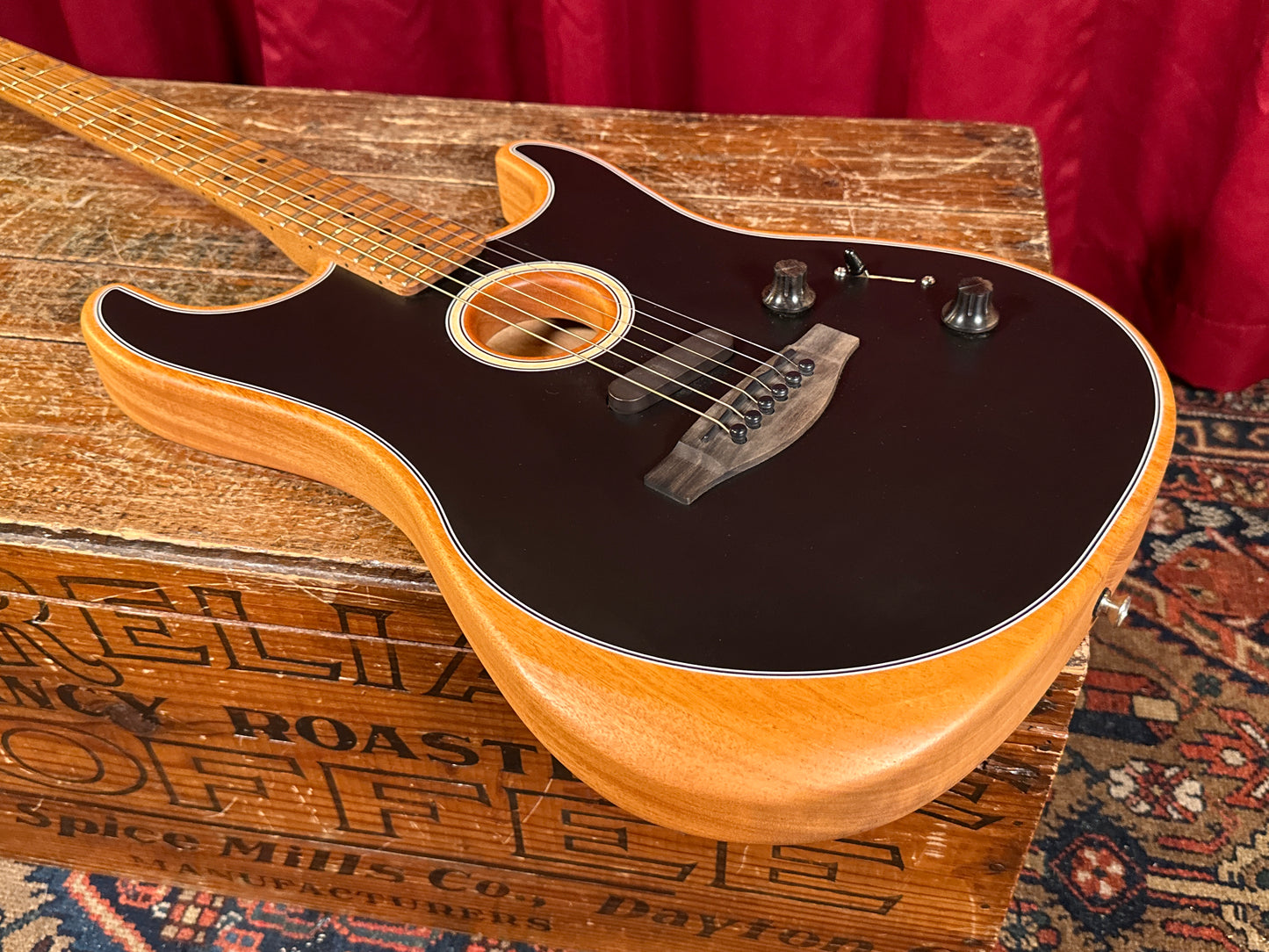 2022 Fender Mod Shop Acoustasonic Stratocaster Black w/ OHSC