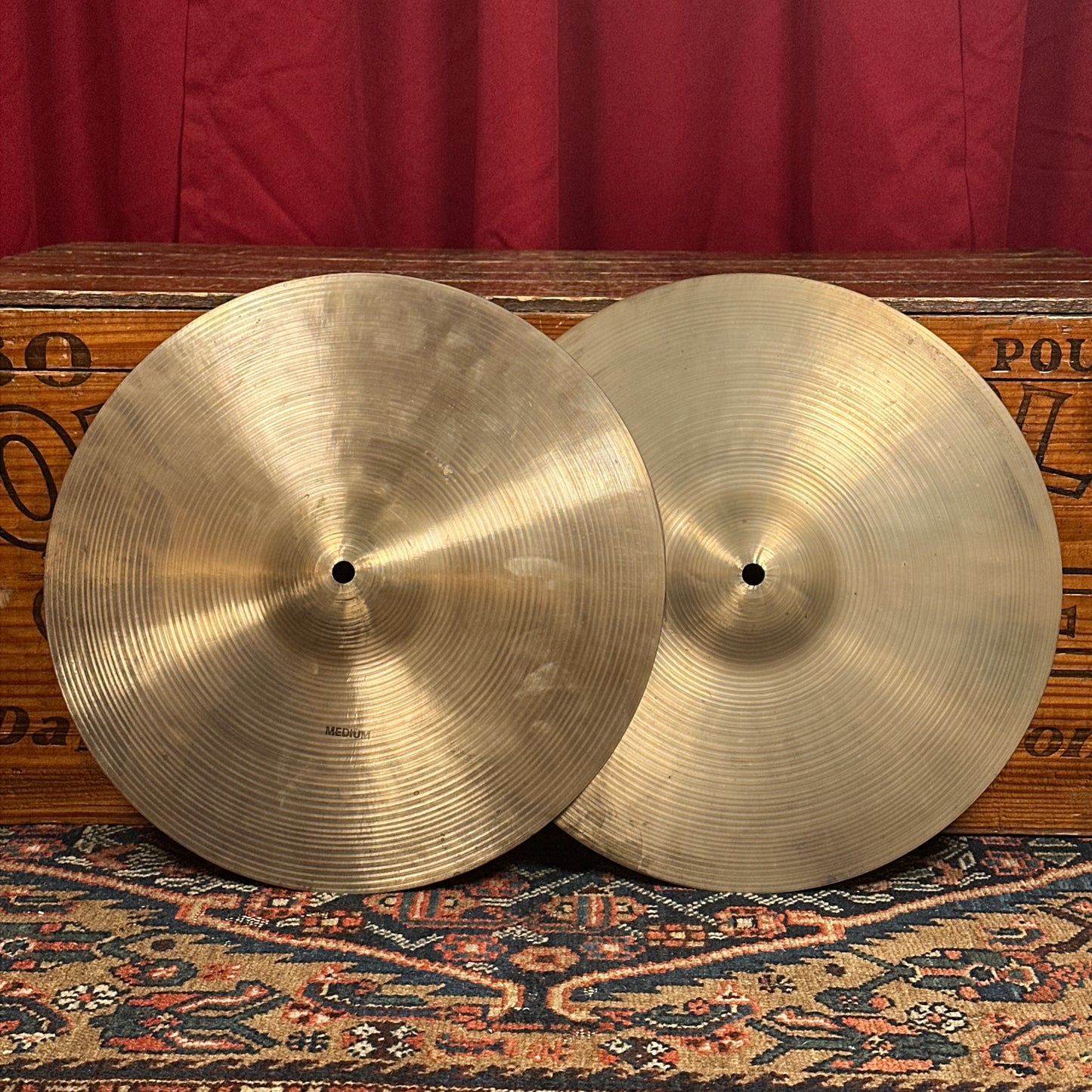 14" Ajaha Medium Hi-Hat Cymbal Pair 774g/788g Pre-UFIP Made In Italy *Video Demo*