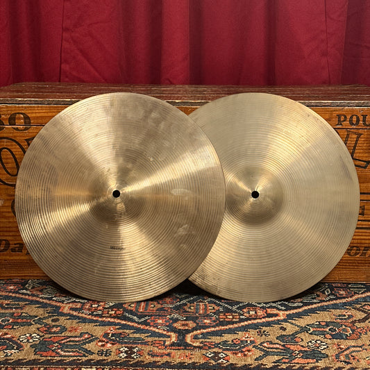 14" Ajaha Medium Hi-Hat Cymbal Pair 774g/788g Pre-UFIP Made In Italy *Video Demo*