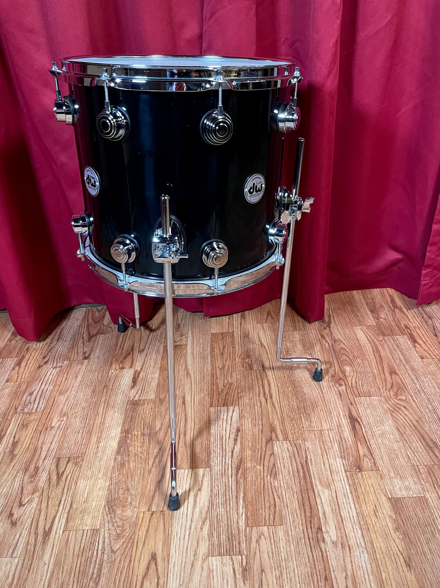 DW Collectors Maple 12x14 Floor Tom Drum Piano Black X-Shell Drum Workshop