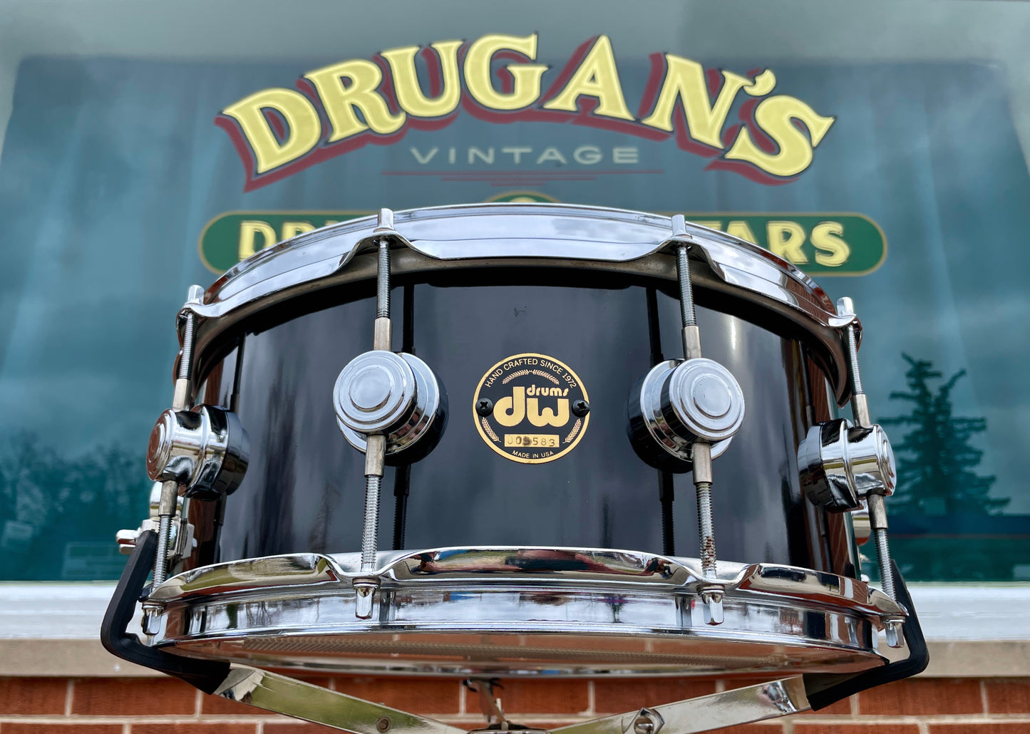 1980s DW Collector's Series 6x14 Snare Drum Black Drum Workshop Keller Shell