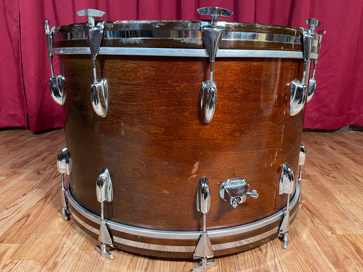 1970s Slingerland 14x24 Sound King Bass Drum Walnut 3 Ply