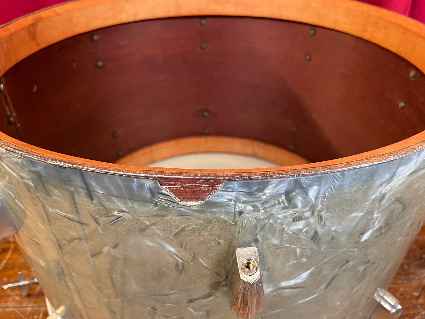 Slingerland Radio King 14x18 Tenor Bass Drum Blue Diamond Pearl - Rare Finish