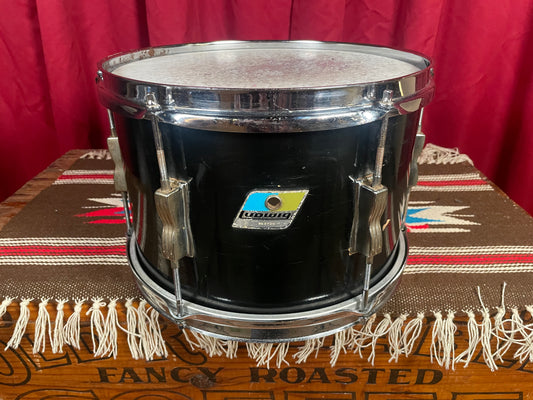 1970s Ludwig Club Date 8x12 Tom Black Lacquer 12x8