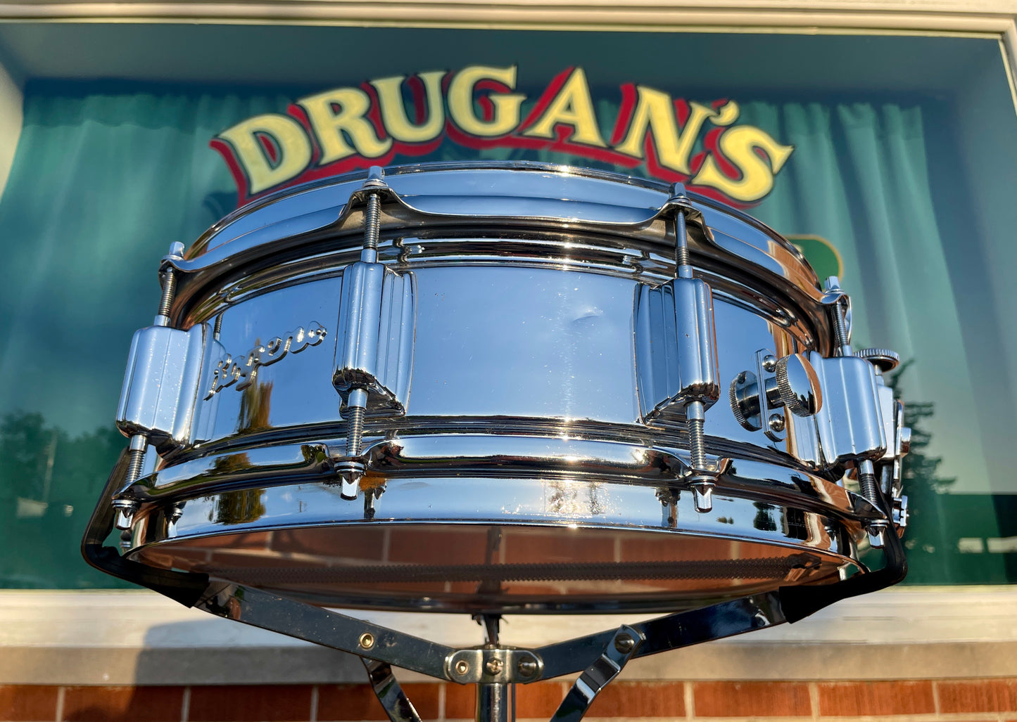 1970s Rogers SuperTen Script Logo 5x14 Snare Drum Steel No. 53-2514 Super Ten 10