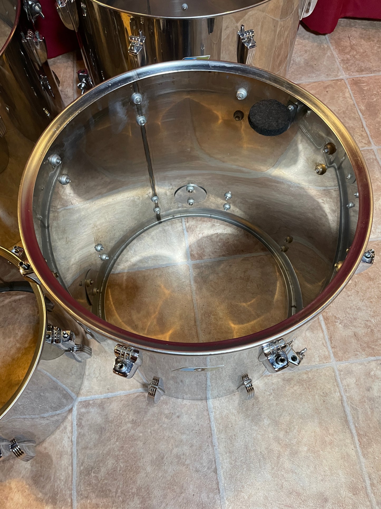 1970s Ludwig Stainless Steel Drum Set 24/13/16/18