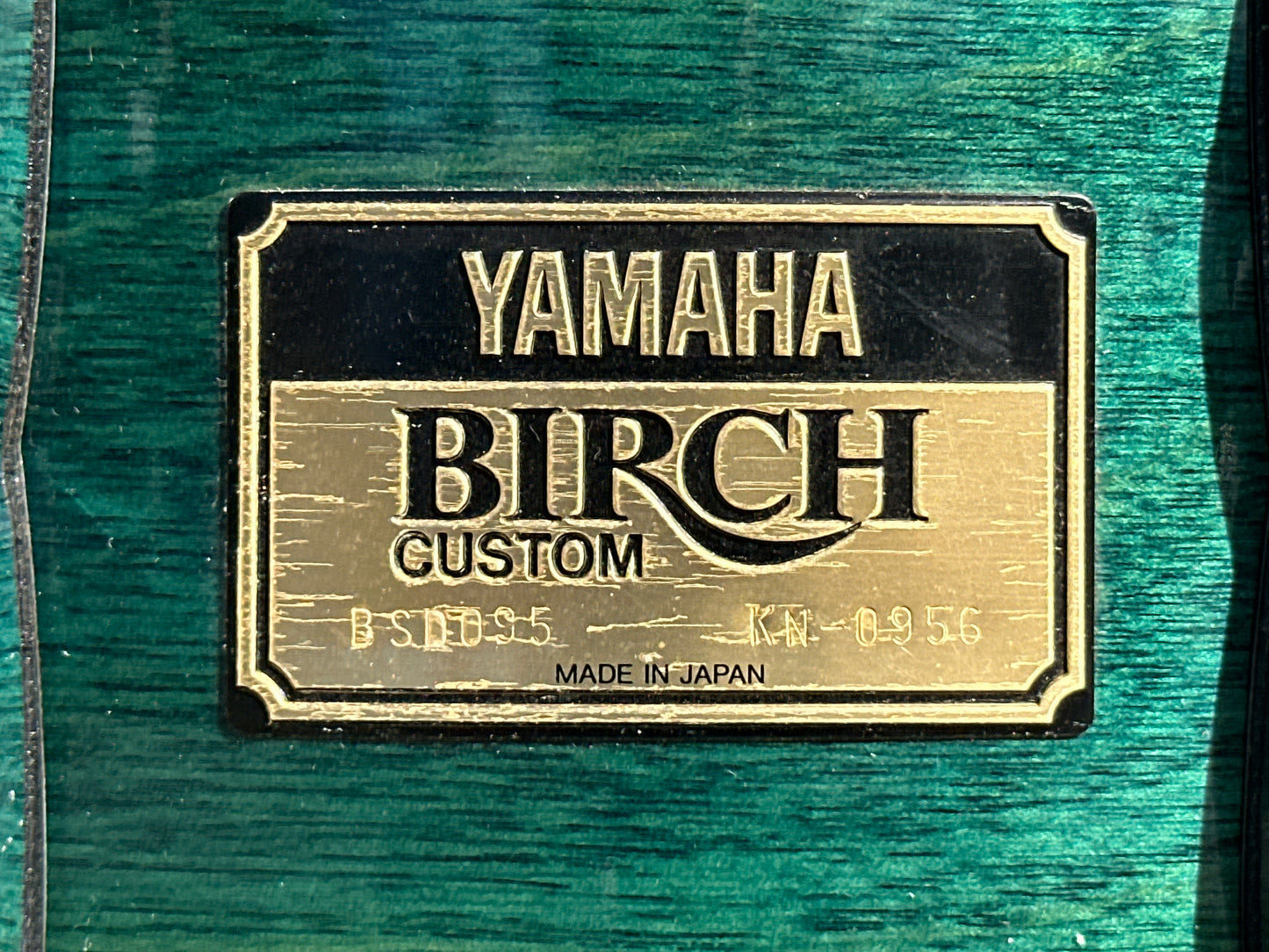 1994 Yamaha Birch Custom 5.5x14 Snare Drum Deep Aqua BSD-095 MIJ
