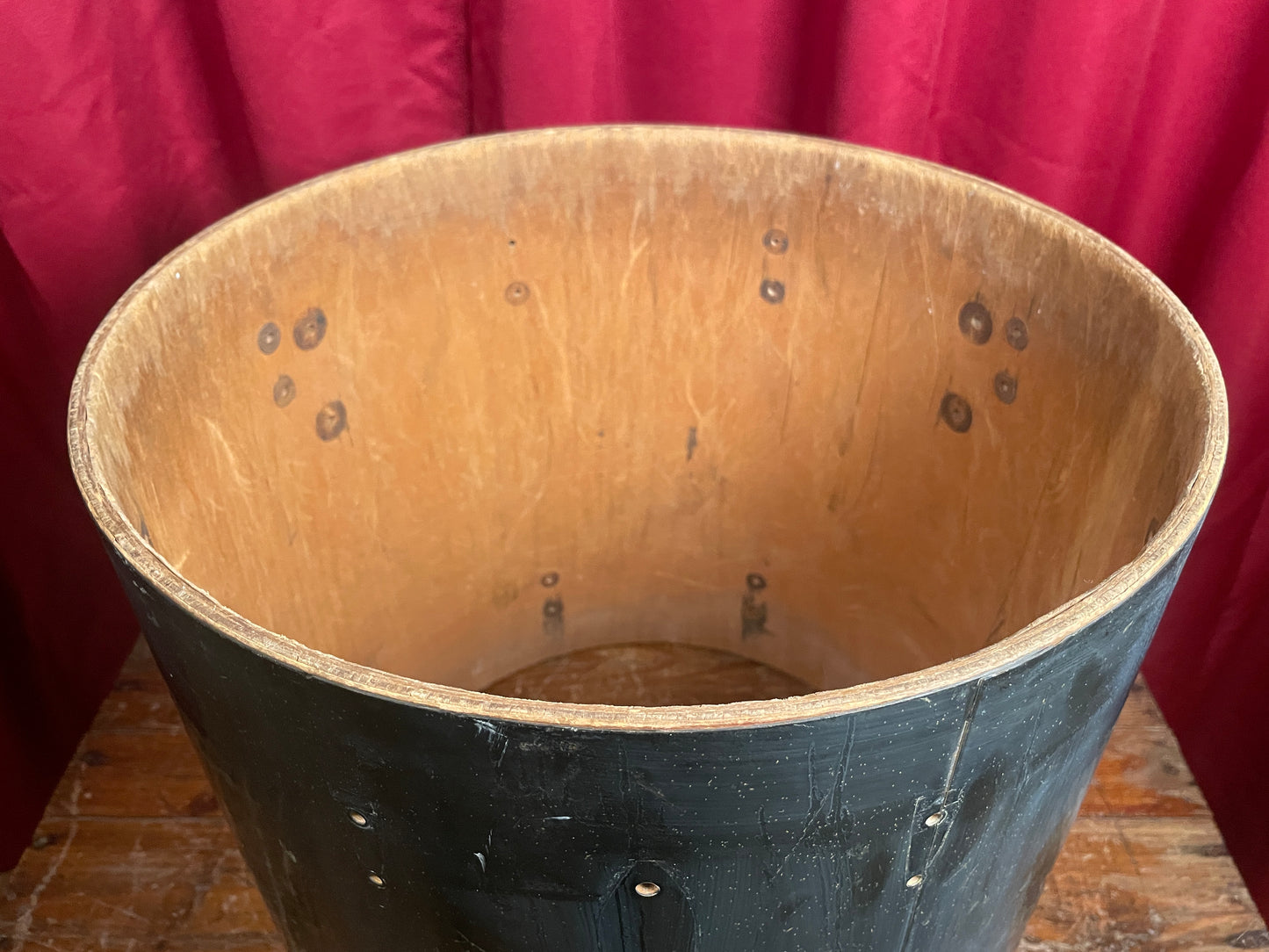 1971 Sonor Teardrop 16x16 Floor Tom Shell Black Silver Speckle 40cm