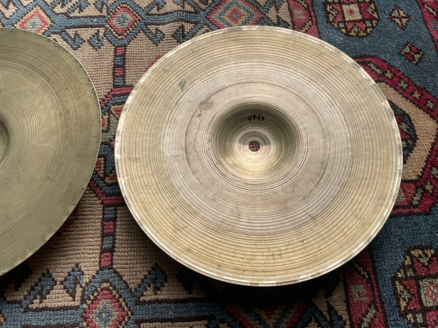 1950s 12" Zildjian A Small Stamp Hi-Hat Cymbal Pair 420g/482g