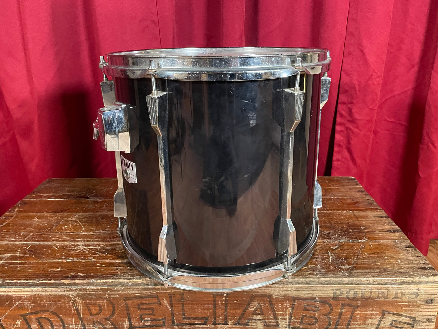 1990s Tama Rockstar DX 12x13 Power Tom Drum Jet Black Made In Japan 13x12