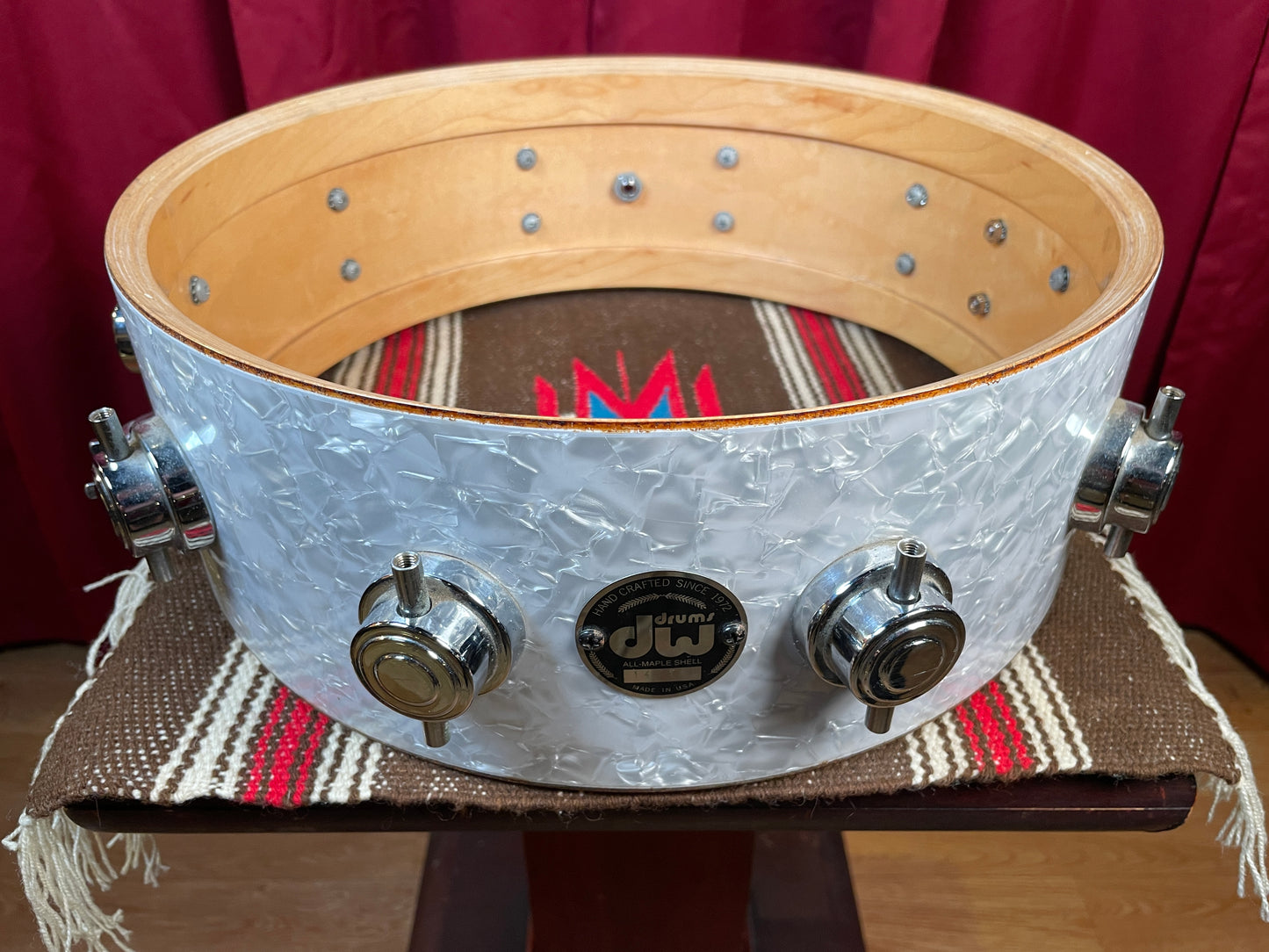 DW Collector's Series Ten & Six 5x14 Snare Drum White Marine Pearl Drum Workshop