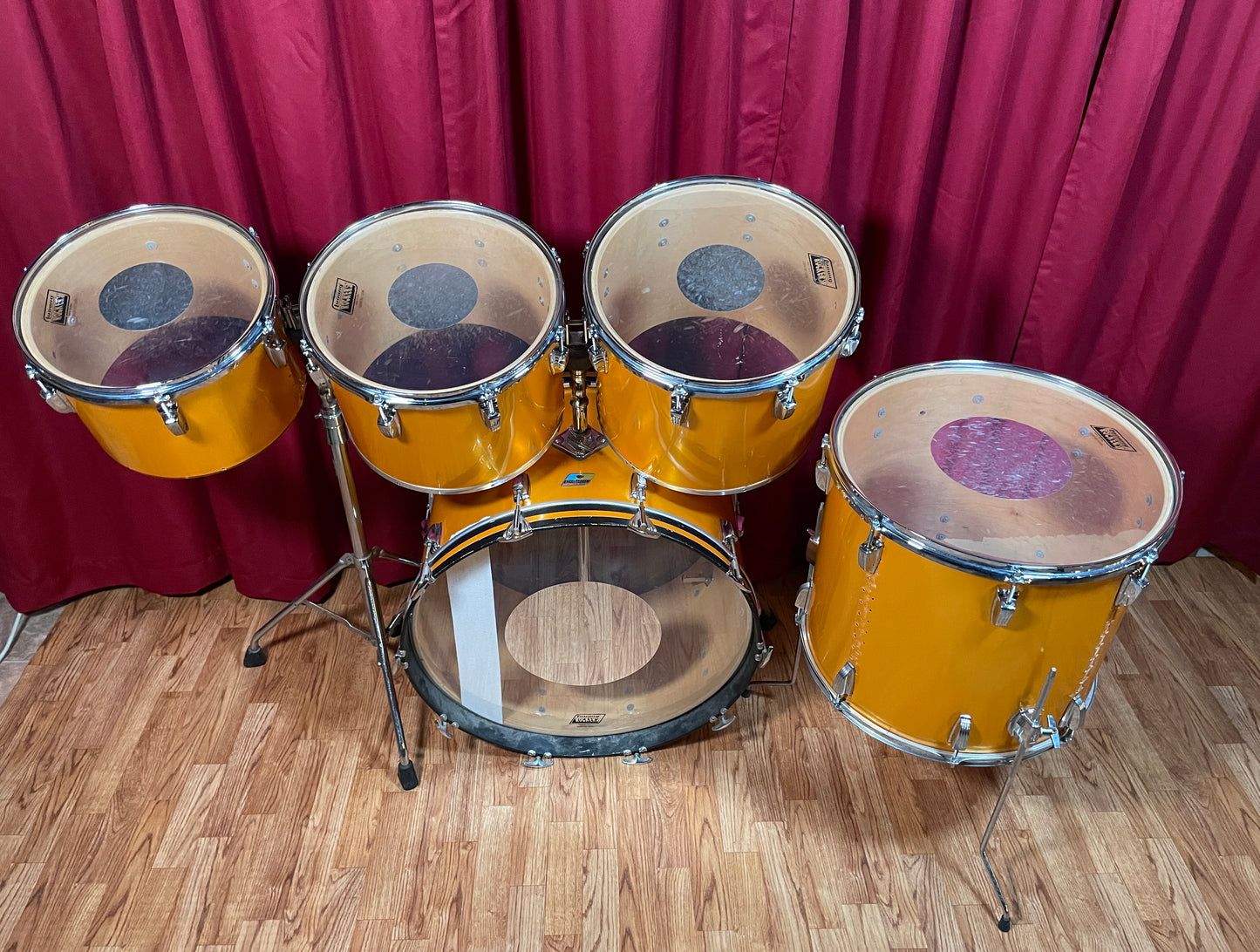1979 Ludwig Concert Tom Drum Set Gold Silk 24/13/14/15/18