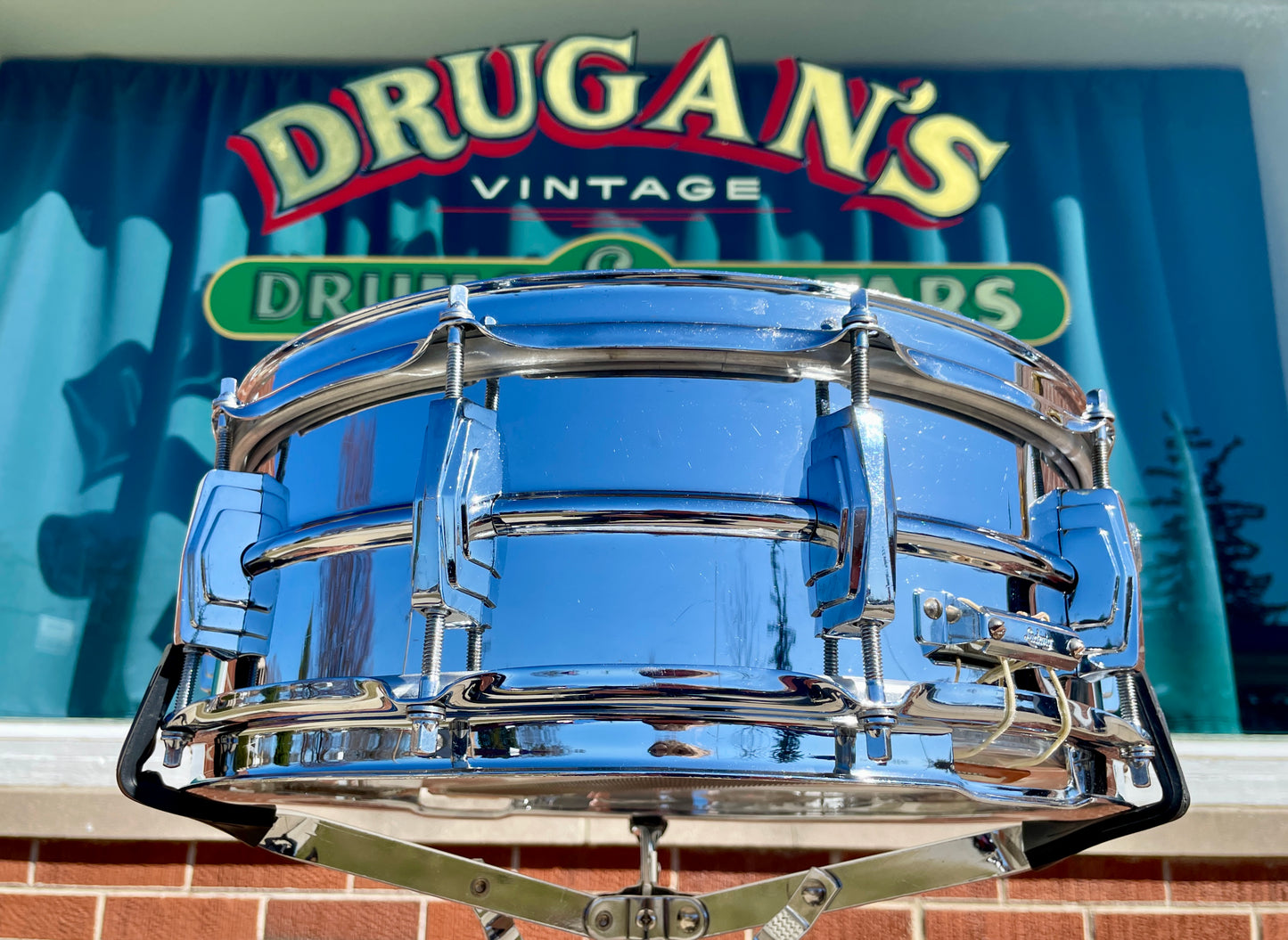 1960s Ludwig 5x14 Pre-Serial Super 400 Supraphonic Chrome Over Brass Snare Drum COB