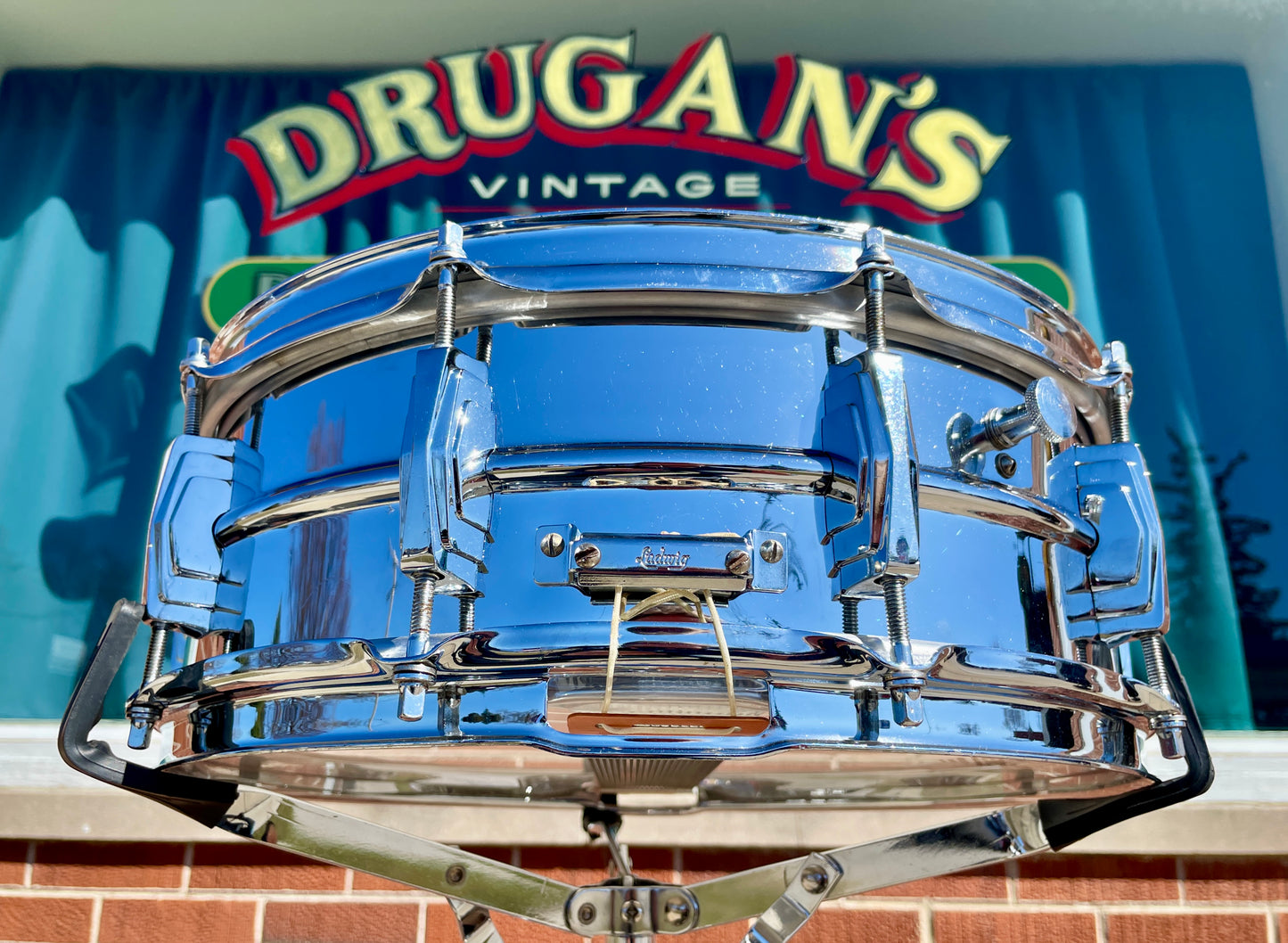 1960s Ludwig 5x14 Pre-Serial Super 400 Supraphonic Chrome Over Brass Snare Drum COB