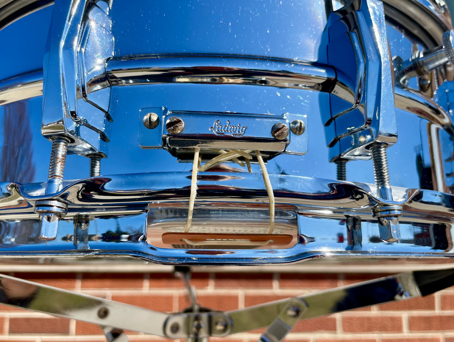 1960s Ludwig 5x14 Pre-Serial Super 400 Supraphonic Chrome Over Brass Snare Drum COB