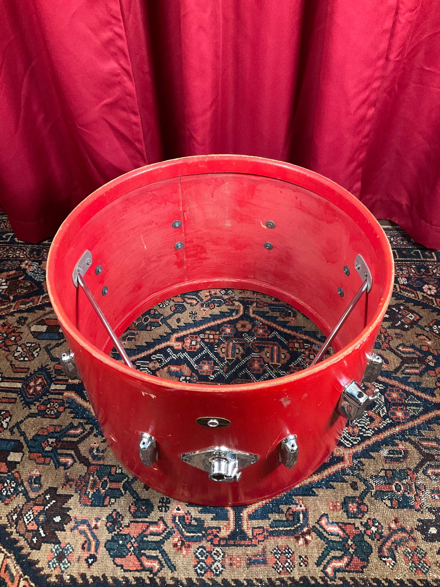 1960s Slingerland 14x20 Stage Band Bass Drum Red Lacquer
