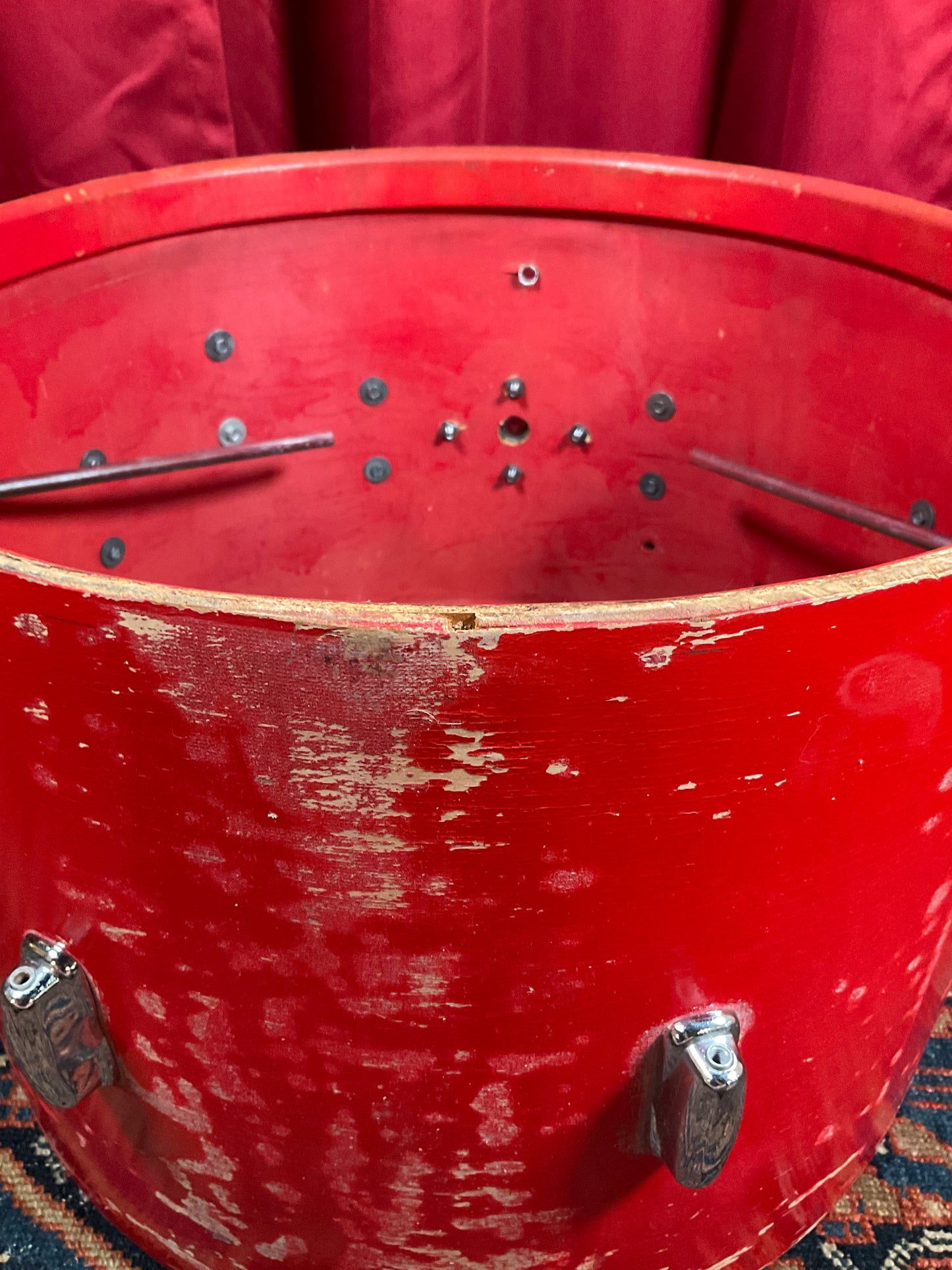 1960s Slingerland 14x20 Stage Band Bass Drum Red Lacquer