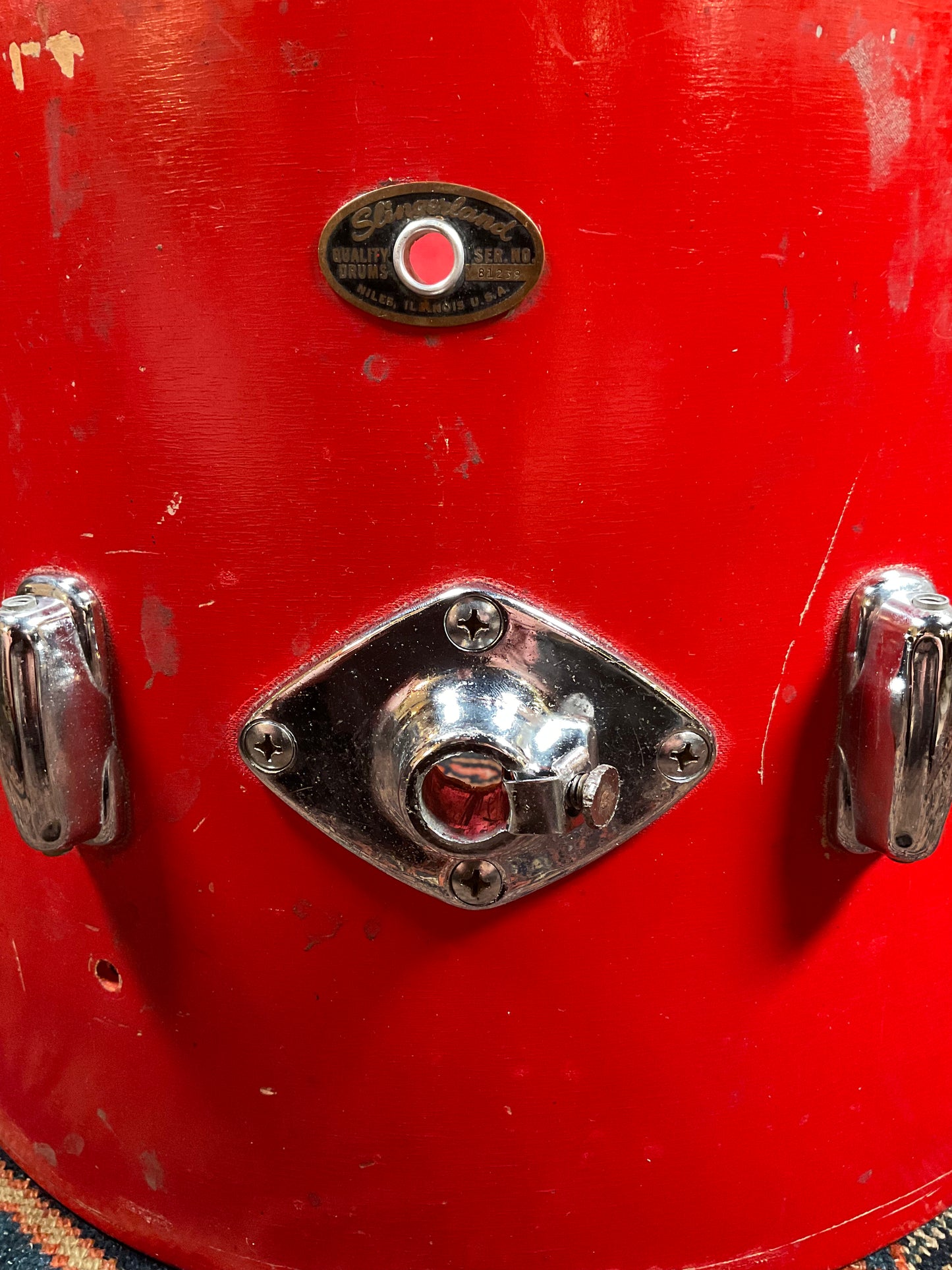 1960s Slingerland 14x20 Stage Band Bass Drum Red Lacquer