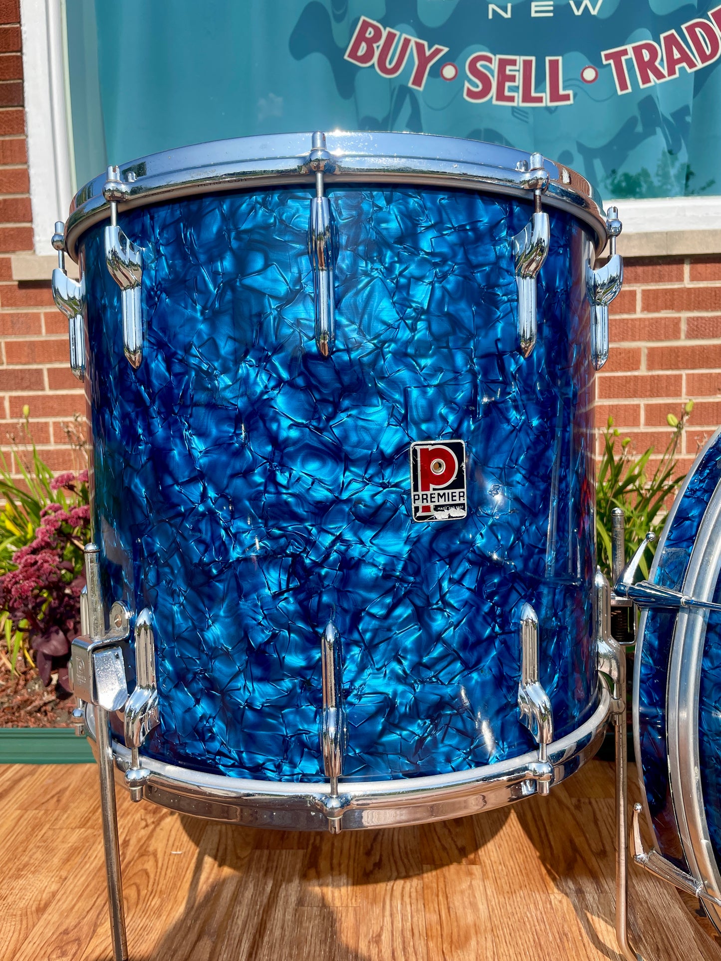 1960s Premier 54 Outfit Drum Set Blue Pearl 20/12/16 w/ 5.5x14 Snare