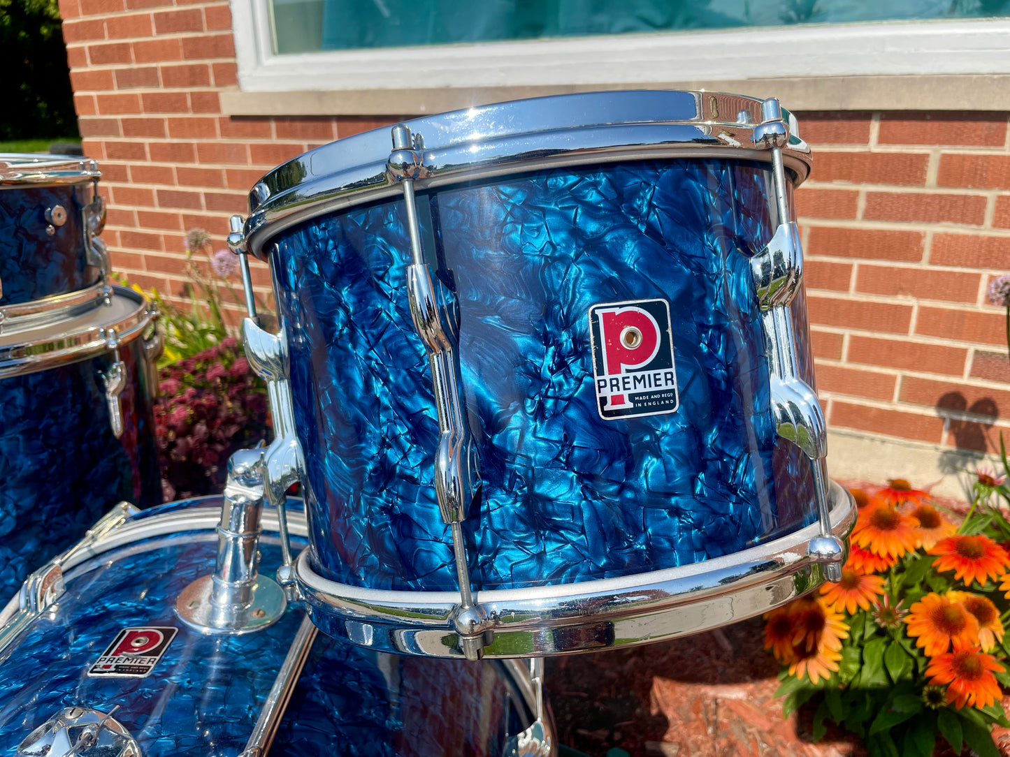1960s Premier 54 Outfit Drum Set Blue Pearl 20/12/16 w/ 5.5x14 Snare