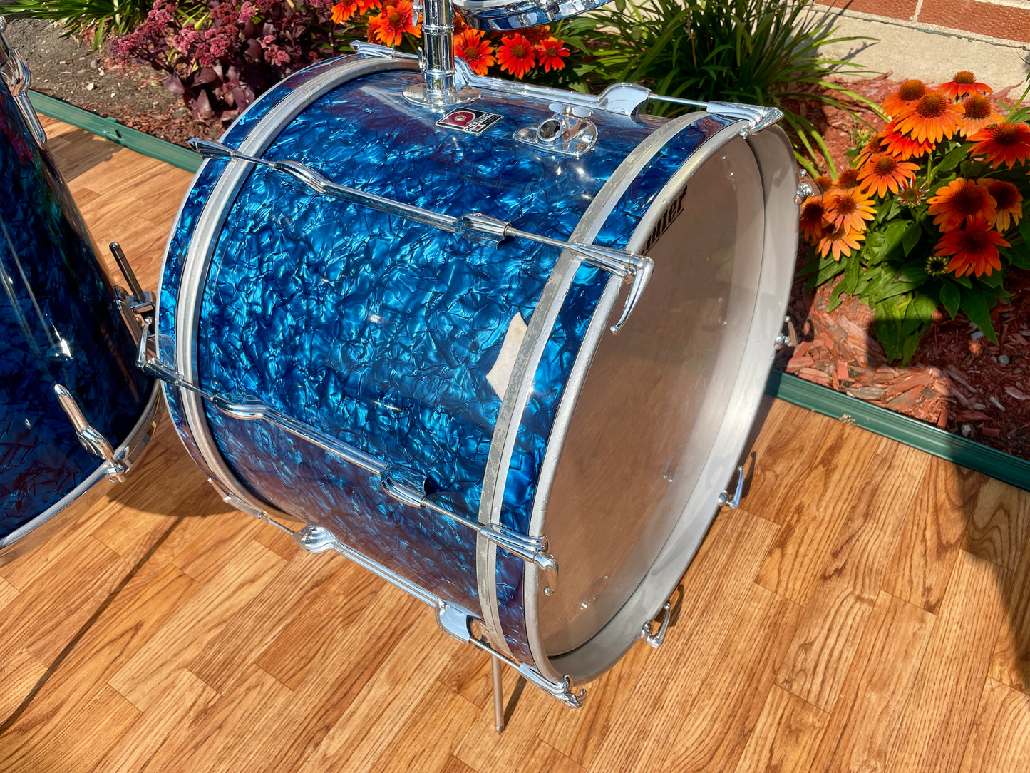 1960s Premier 54 Outfit Drum Set Blue Pearl 20/12/16 w/ 5.5x14 Snare