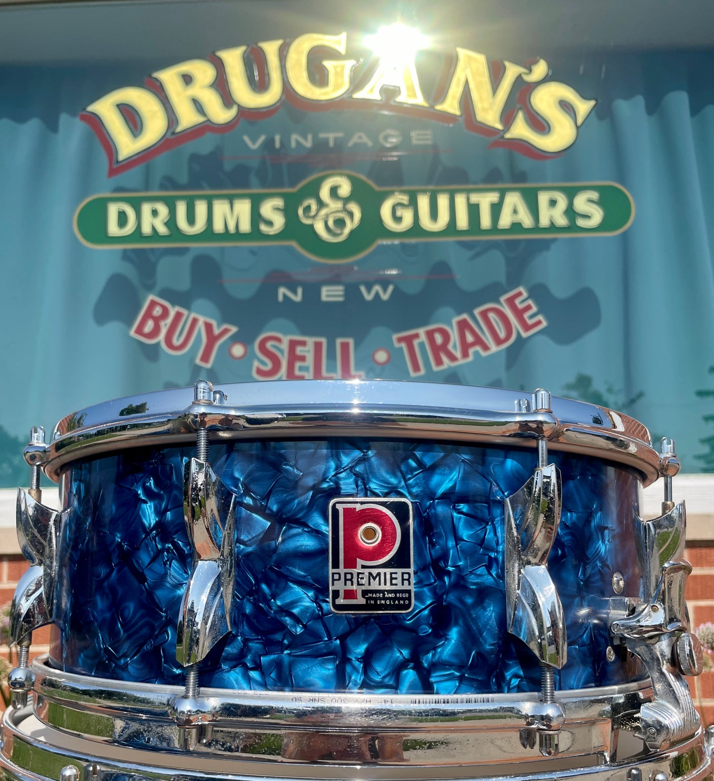 1960s Premier 54 Outfit Drum Set Blue Pearl 20/12/16 w/ 5.5x14 Snare
