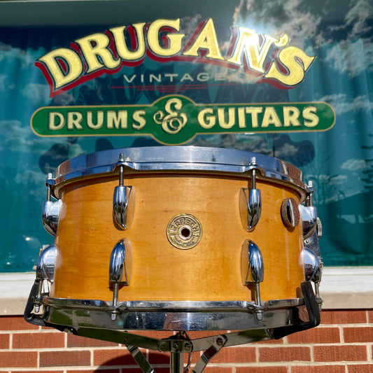 1950s Gretsch Broadkaster Standard 6.5x14 Snare Drum Natural Maple
