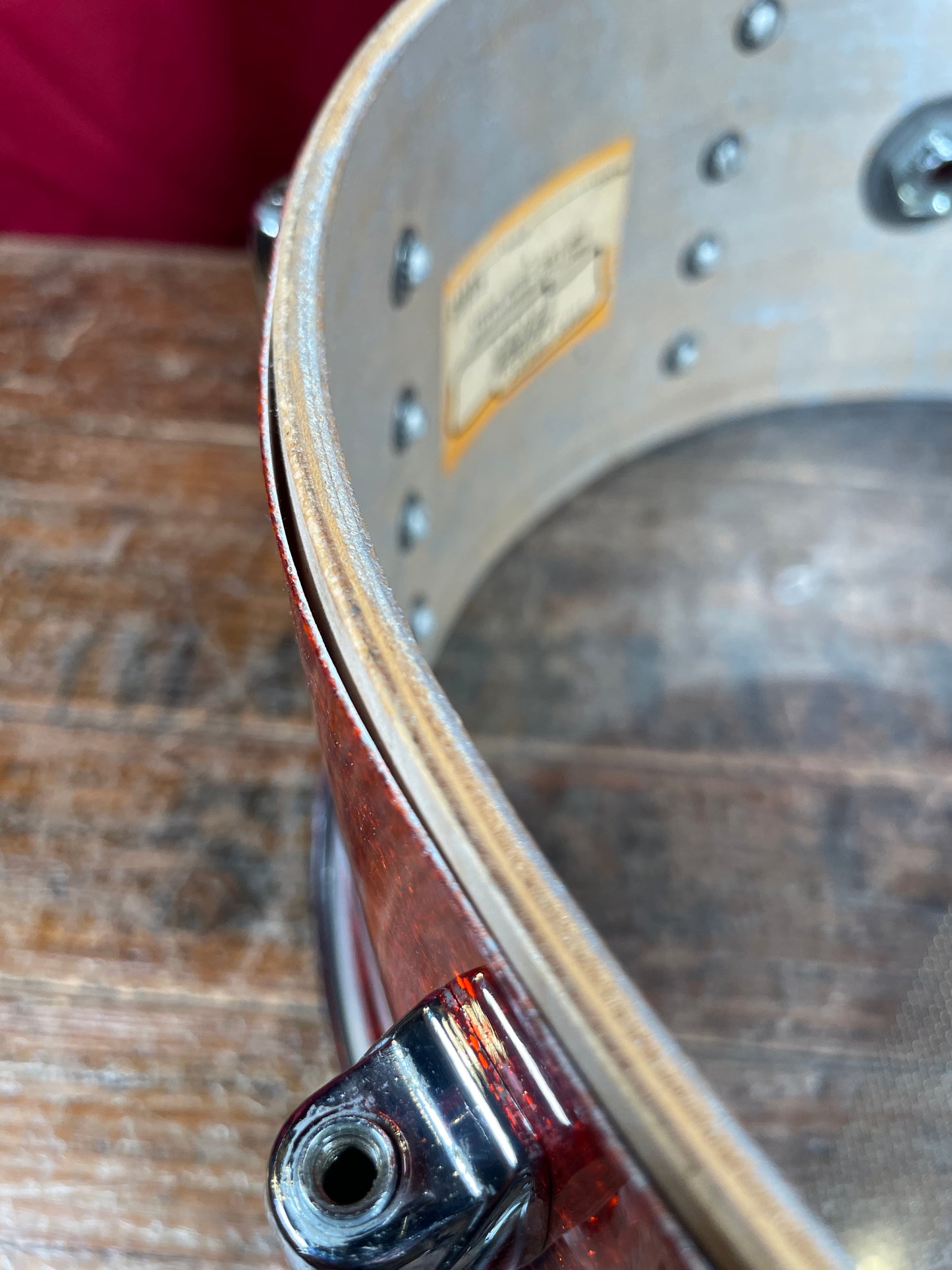 1960s Gretsch 6.5x14 Floor Show Model 4153 Snare Drum Tangerine Sparkle Rewrap