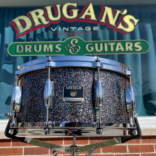 Gretsch 1 of 1 Renown Maple 6.5x14 Snare Drum Peacock Black Galaxy Sparkle