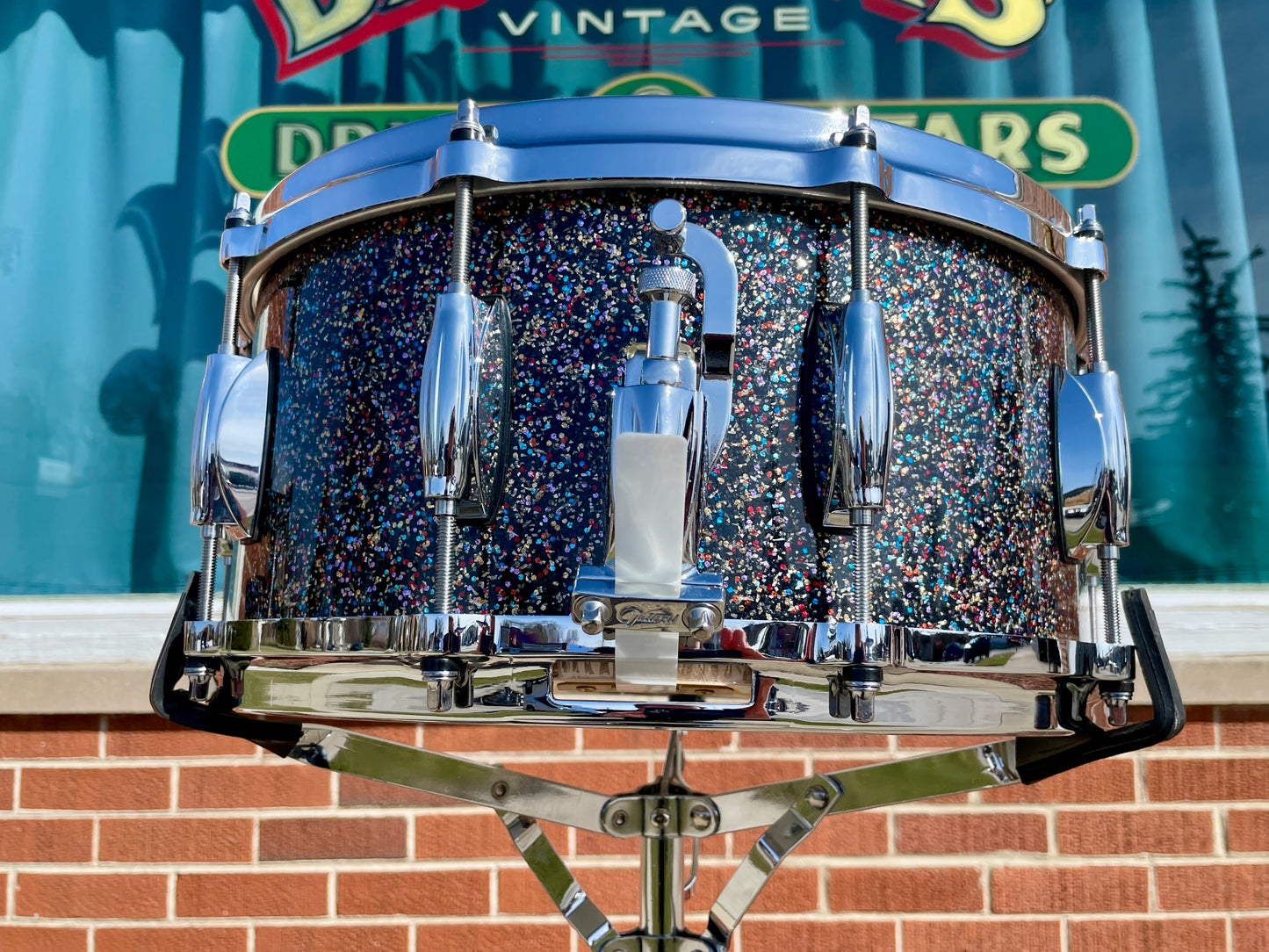 Gretsch 1 of 1 Renown Maple 6.5x14 Snare Drum Peacock Black Galaxy Sparkle