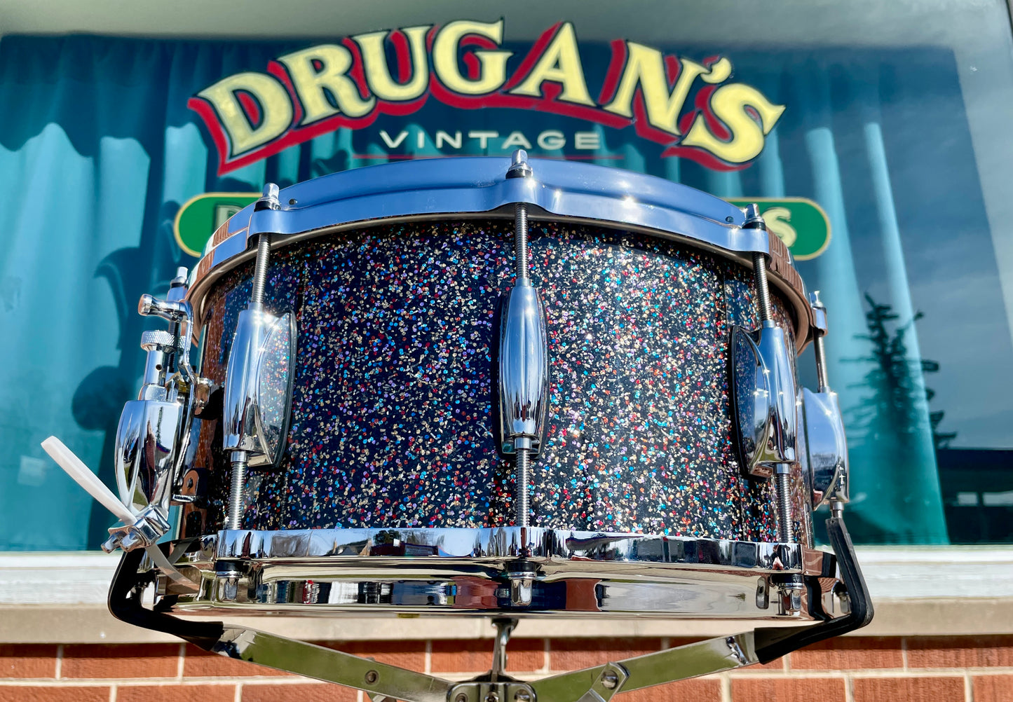 Gretsch 1 of 1 Renown Maple 6.5x14 Snare Drum Peacock Black Galaxy Sparkle