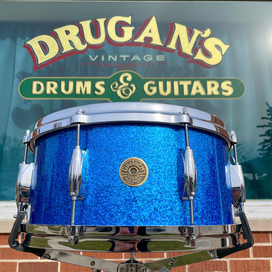 Gretsch USA Custom 6.5x14 Snare Drum Blue Sparkle