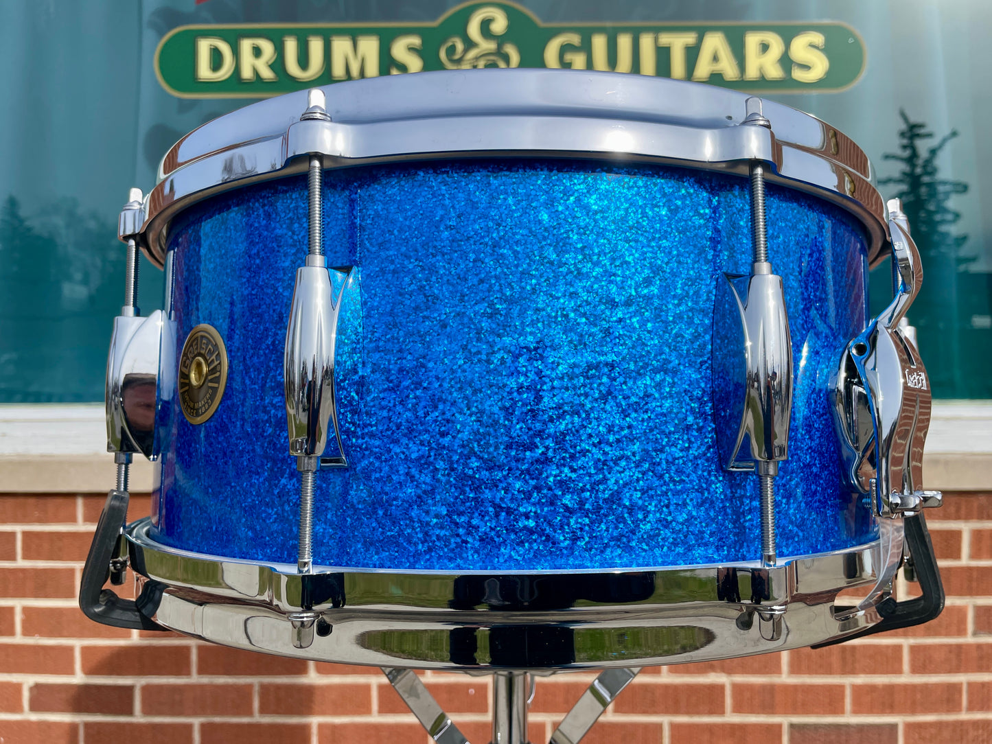 Gretsch USA Custom 6.5x14 Snare Drum Blue Sparkle