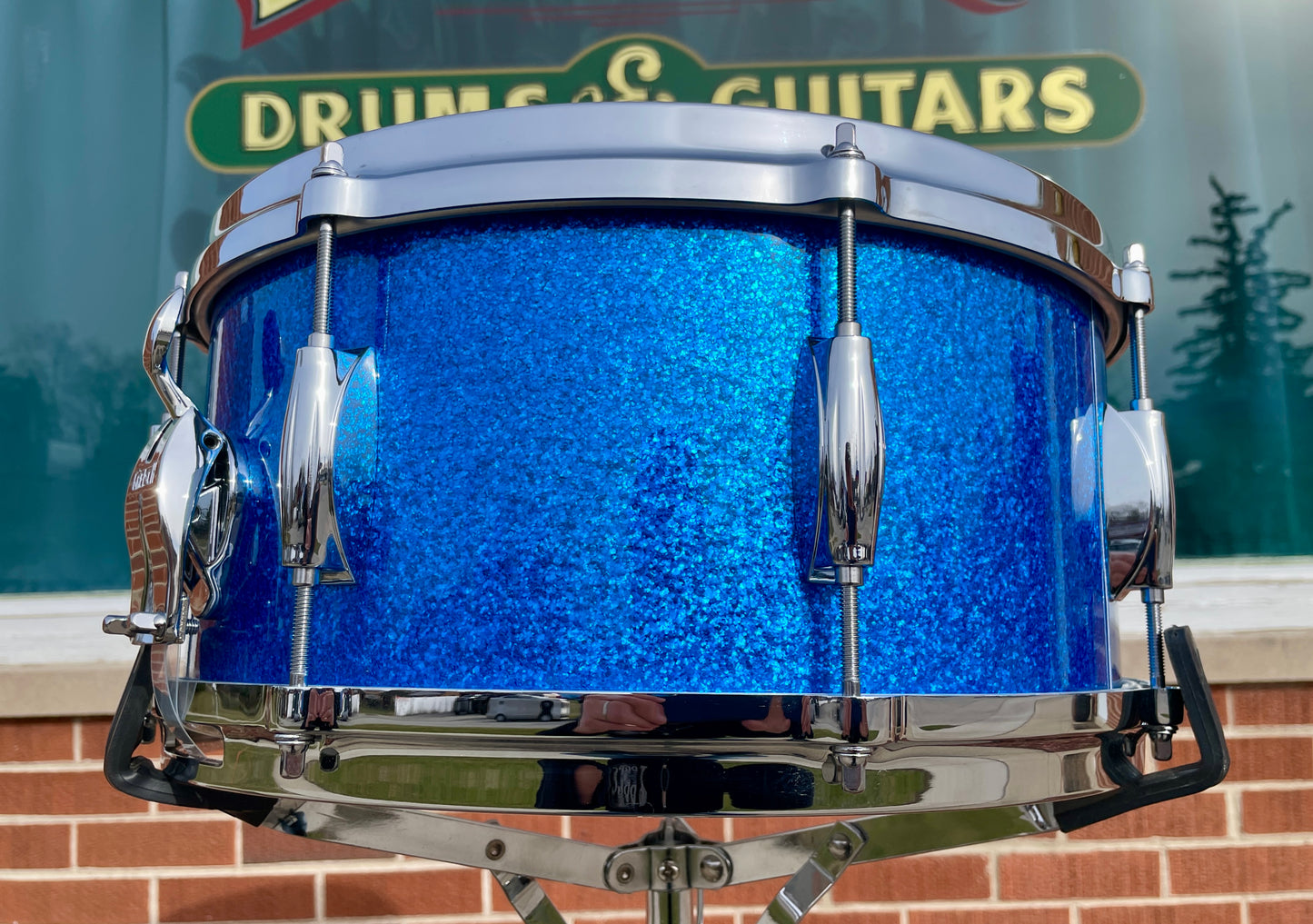 Gretsch USA Custom 6.5x14 Snare Drum Blue Sparkle