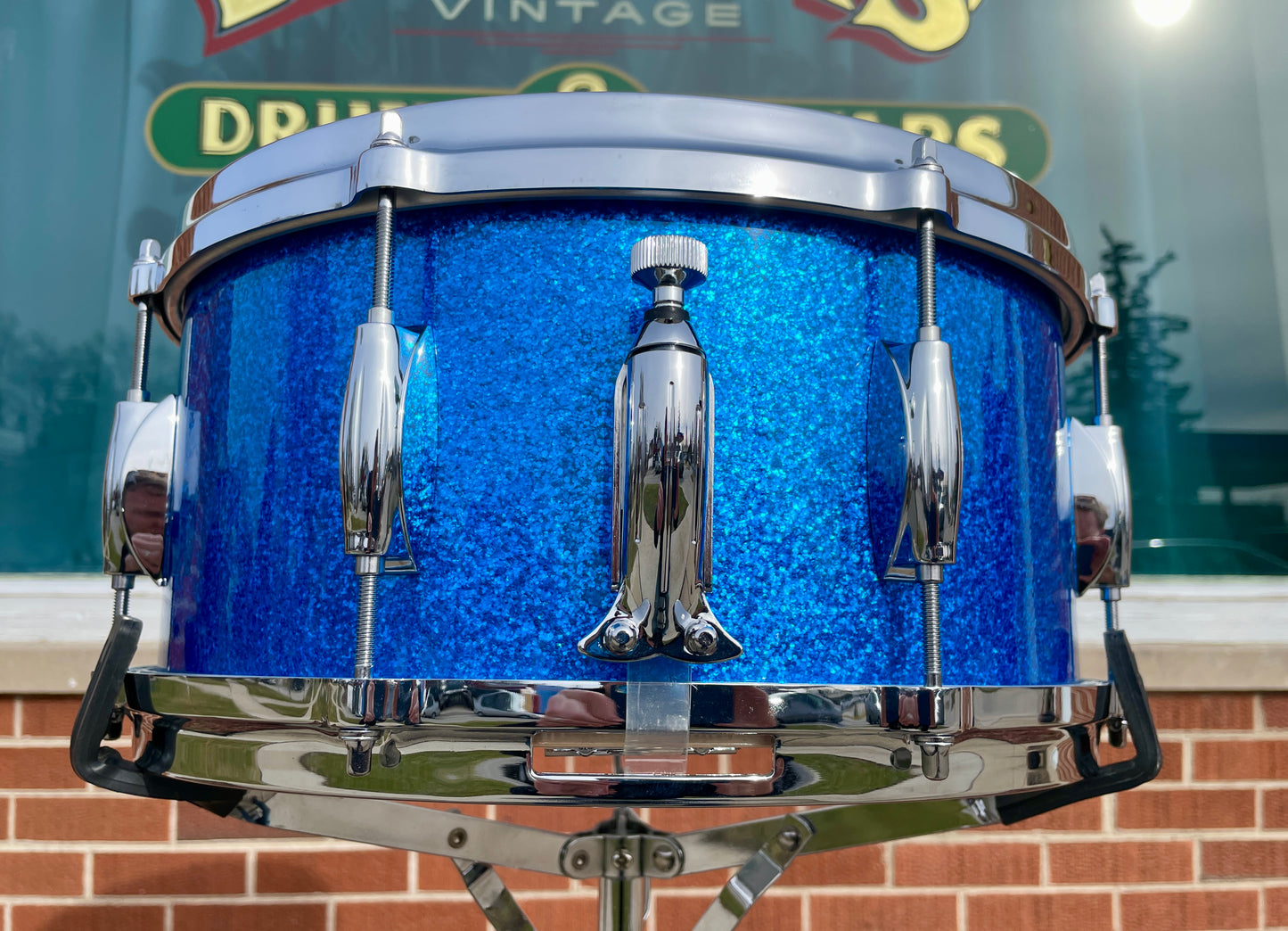Gretsch USA Custom 6.5x14 Snare Drum Blue Sparkle