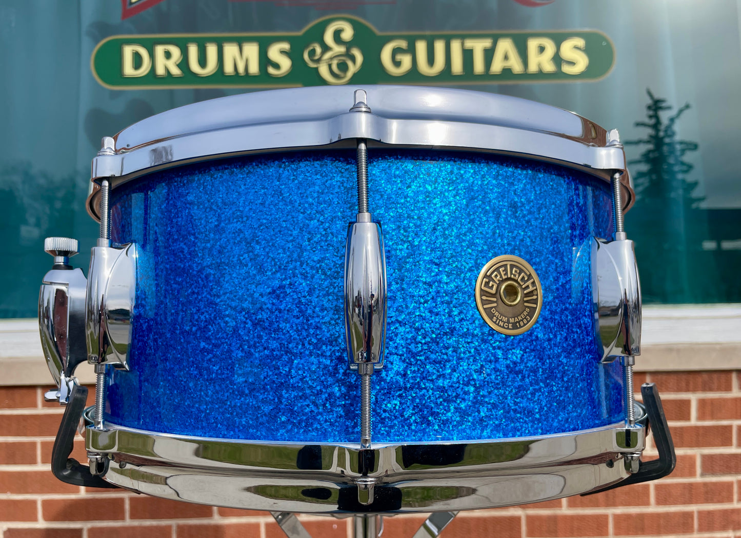 Gretsch USA Custom 6.5x14 Snare Drum Blue Sparkle