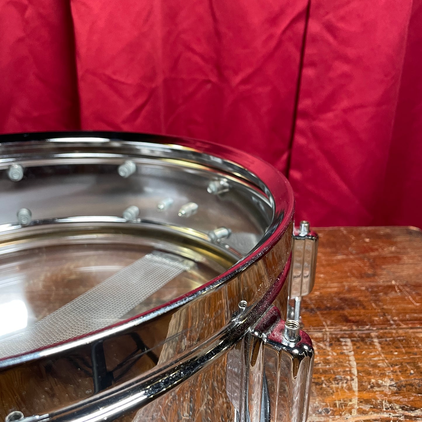 1970s Rogers SuperTen Script Logo 5x14 Snare Drum Steel No. 53-2514 Super Ten 10