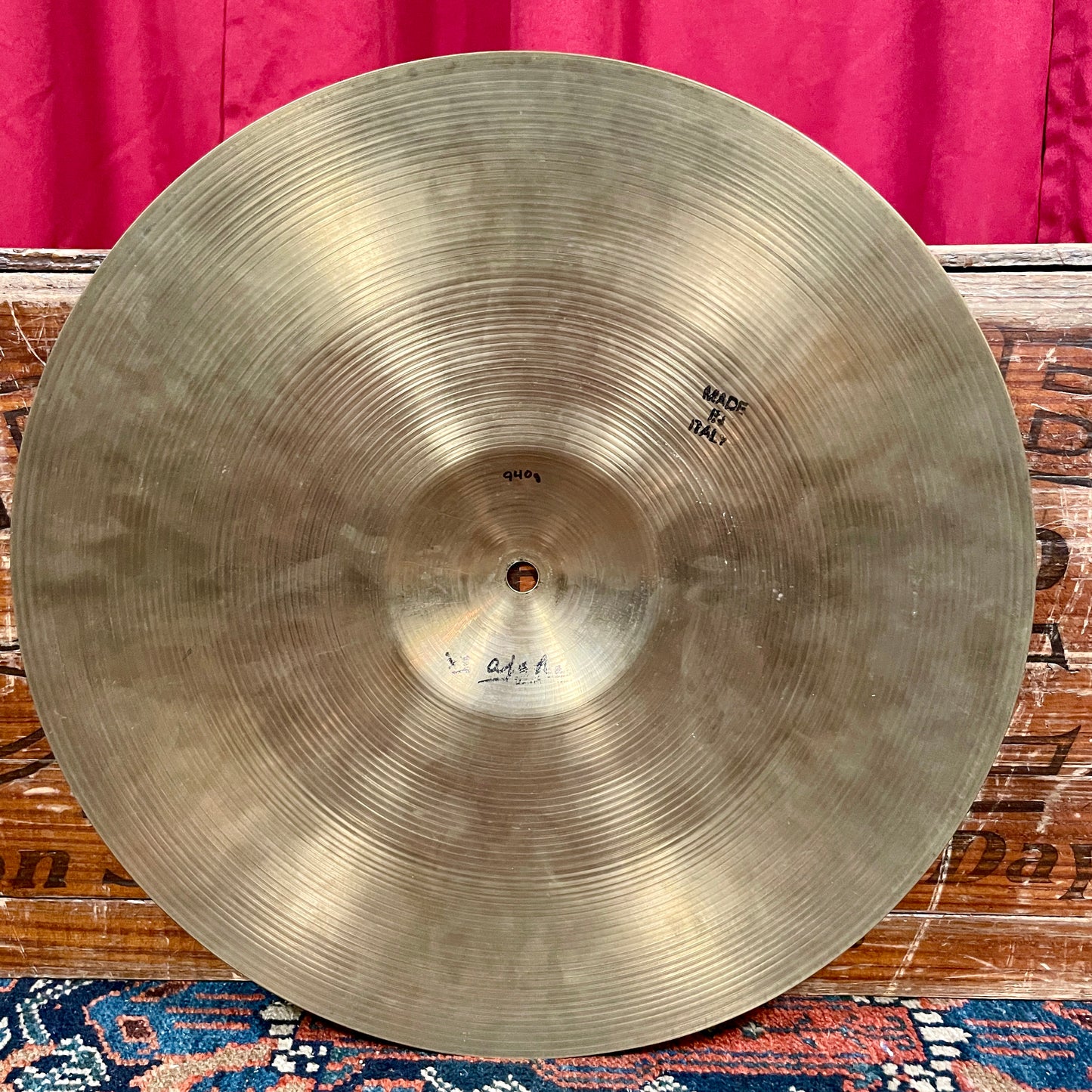 15" Ajaha Medium Hi Hat Single / Crash Cymbal 940g Made In Italy Pre-UFIP