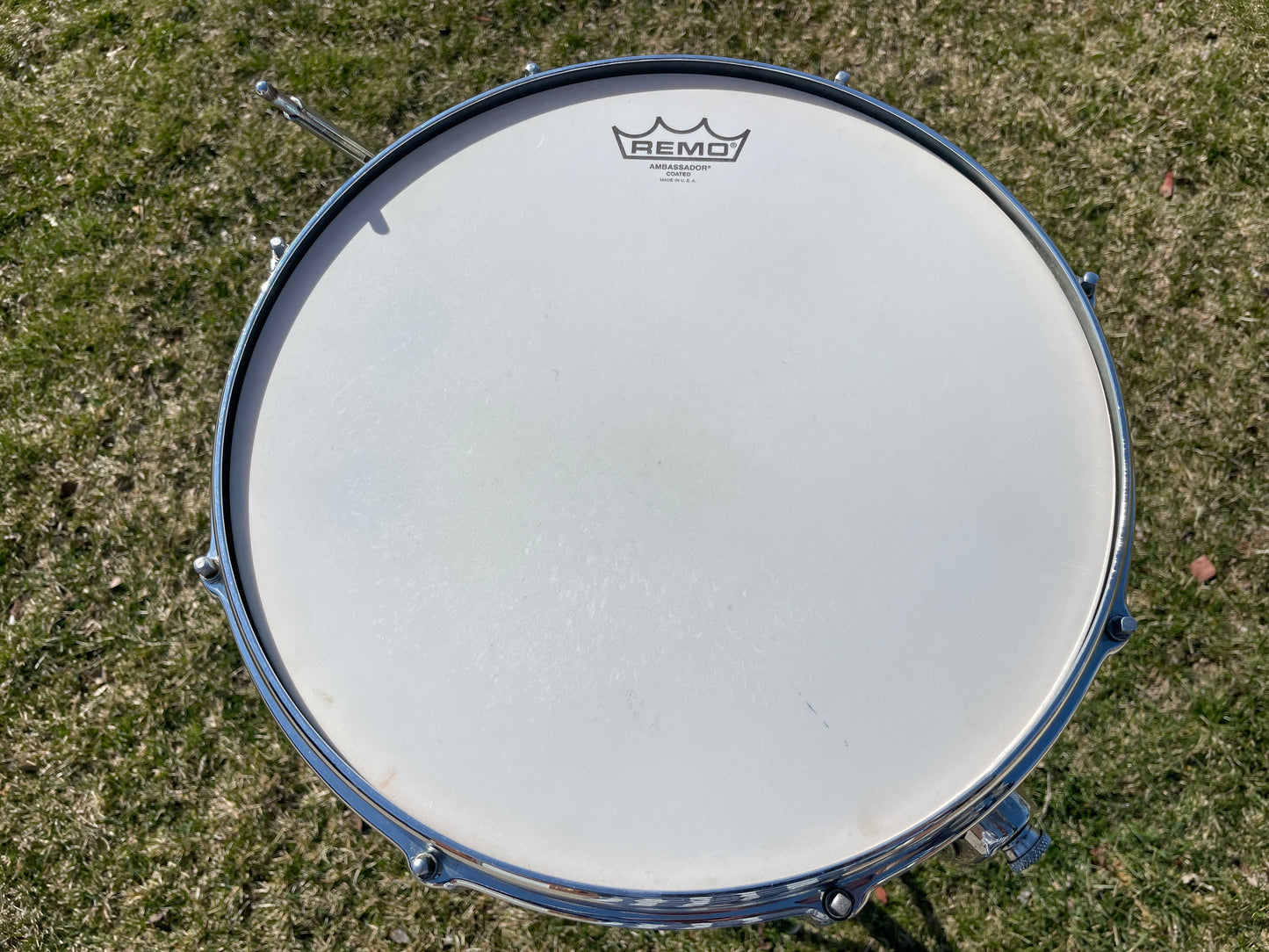 1956-1959 Slingerland 5.5x14 No. 153 Super Gene Krupa Solid Shell Radio King Snare Drum White Marine Pearl