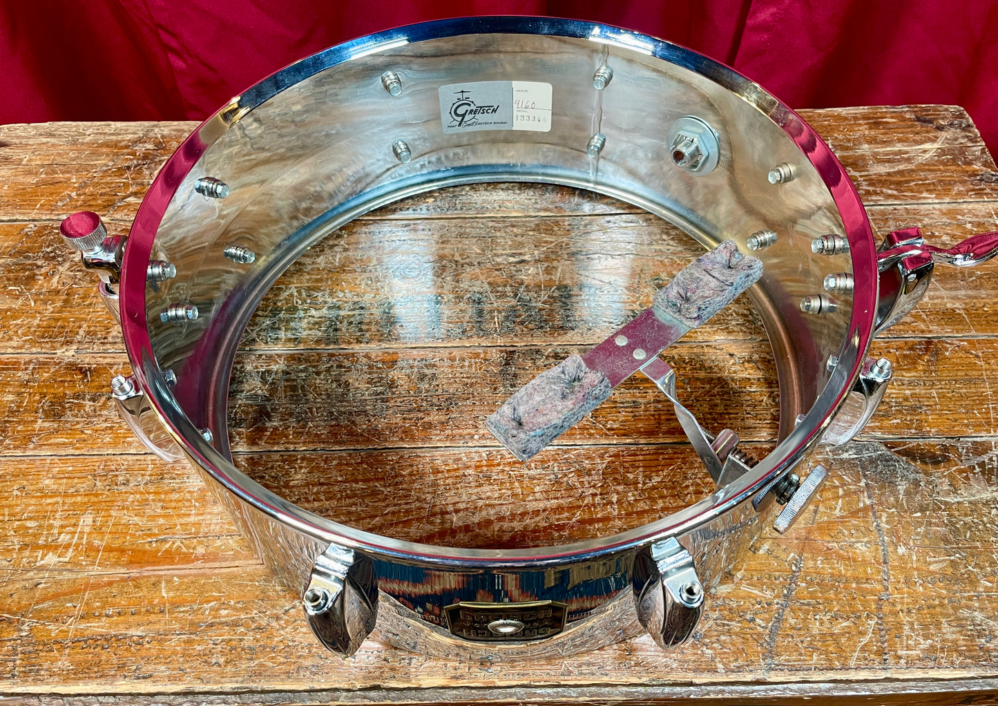 1980s Gretsch No. 4160 Chrome Over Brass 5x14 Snare Drum
