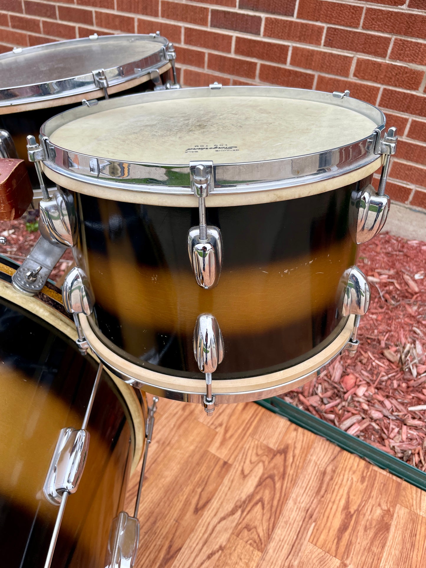 1959 Slingerland Swingmaster Ensemble 5-N Outfit Drum Set Black Gold Duco 12x22/12/5.5x14